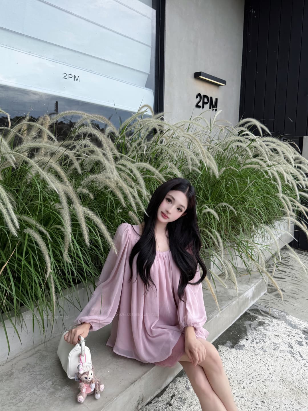 실사 정가 2 가지 색상 긴팔 라운드 넥 시폰 셔츠 여성 슬림해 보이는 품격 니트 반신 스커트 벨벳 반신 스커트 상세 이미지 13