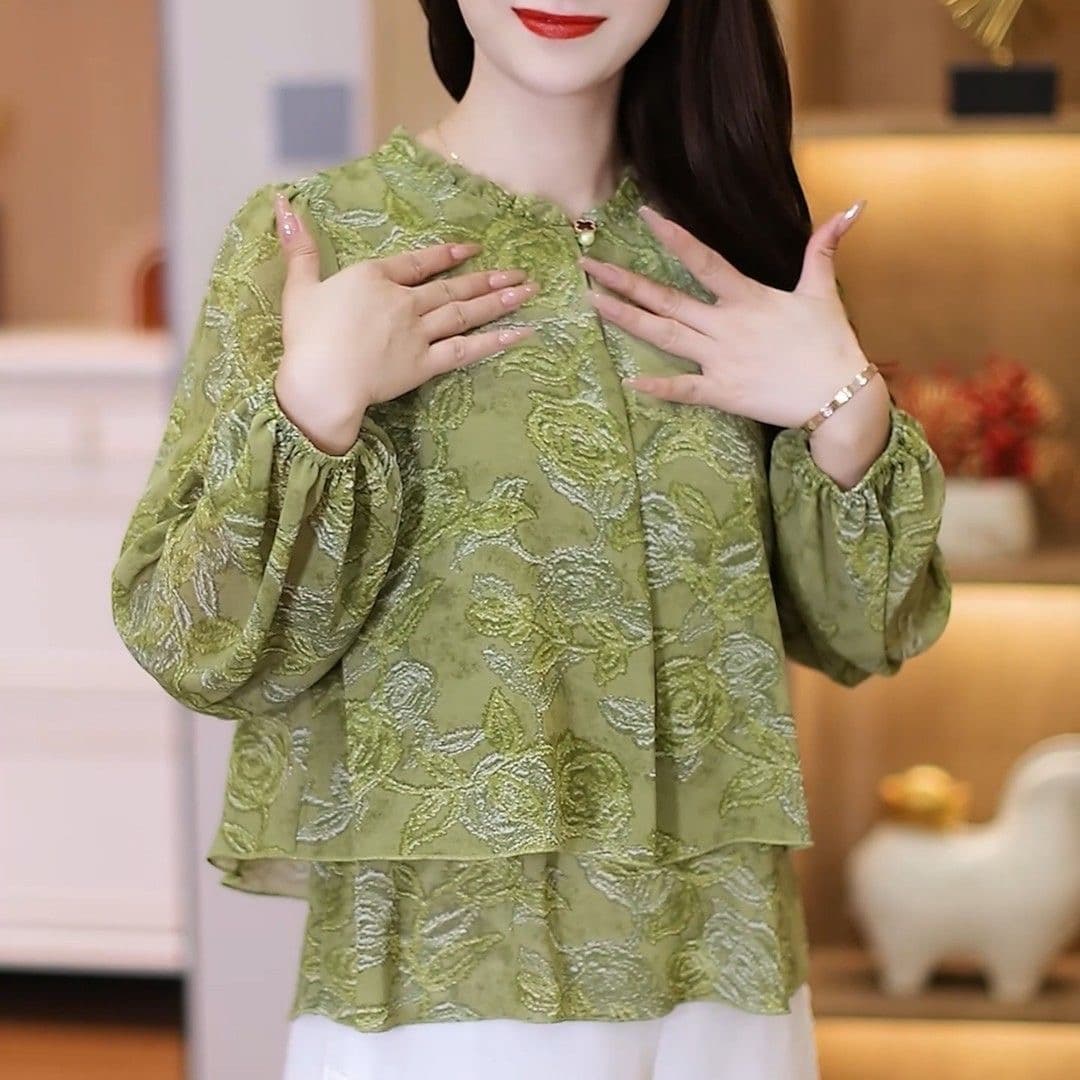 오래된 돈 바람 패션 2027 년 가을 새로운 품격 빛 럭셔리 얇고 가벼운 루즈핏 연령 감소 셔츠 품격 우아함 맨위 상세 이미지 12