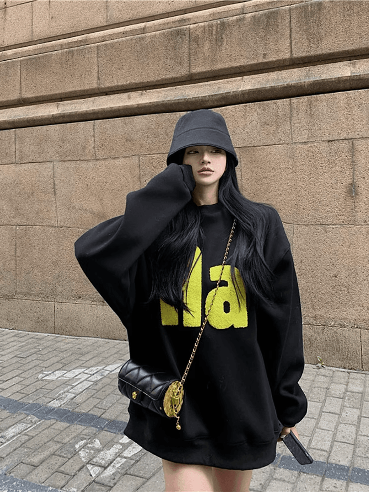 아메리칸 높음 거리 검정색 후드티 여성 가을 겨울 새로운 oversize 루즈핏 털이 있고 두꺼운 없음 모자 재킷 맨위 트렌디 이미지 4