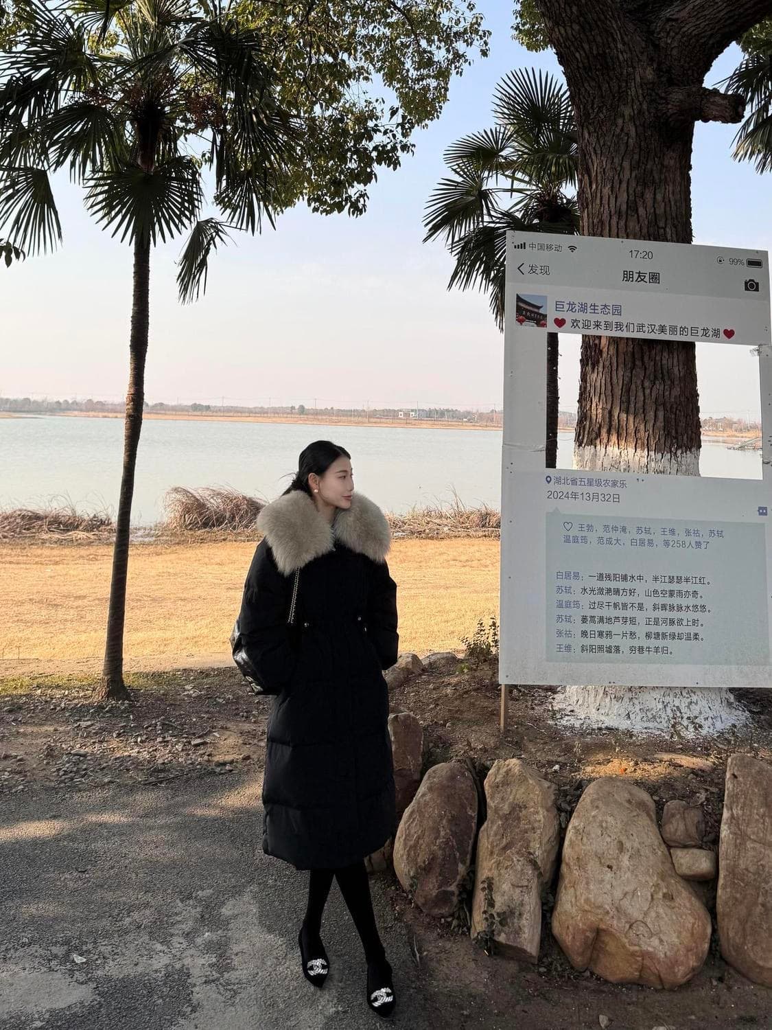 다용도 패션 두꺼운 보온 겨울 중간 길이 면 옷 면 의류 무릎 아래 재킷 모피 칼라 디자인 겨울 새로운 이미지 3