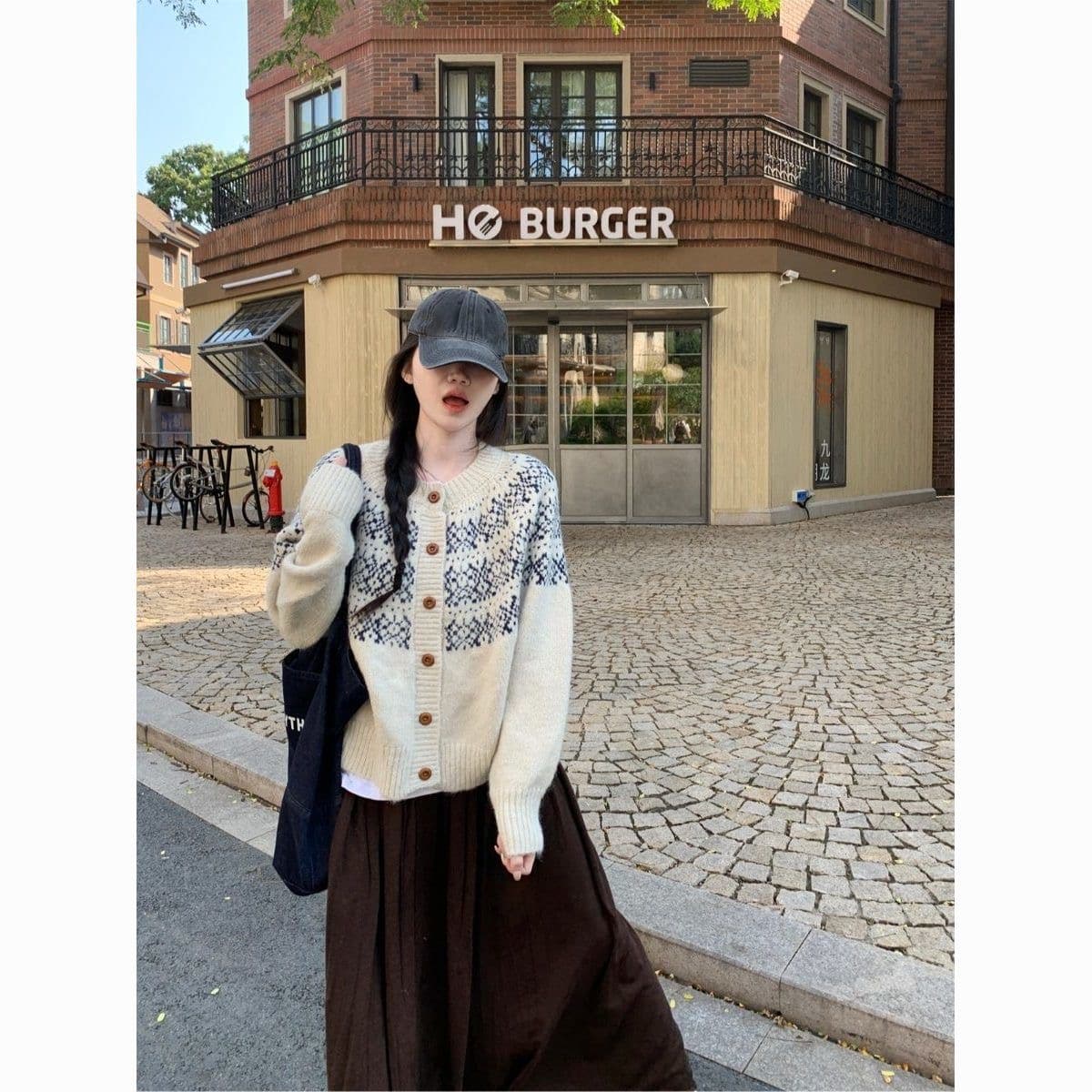 학원 스타일 공정한 섬 자카드 오픈 가디건 여성 봄 드레스 느긋한 바람 니트 스웨터 분위기 센스 스웨터 코트 만나는 인사이드 가져 가라. 상세 이미지 9