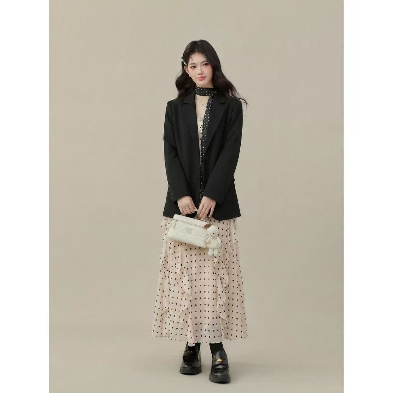 블레이저 2026 새로운 작은 키 고급 센스 새로운 잘 생긴 검정색 캐주얼 한 부서 작은 정장 여성 코트 상세 이미지 5