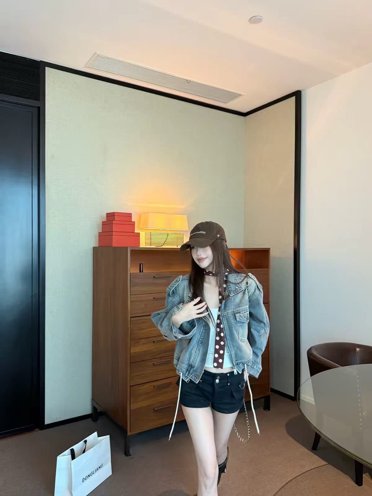 아메리칸 레트로 오토바이 바람 데님 여성 코트 가을 겨울 새로운 루즈핏 지퍼 워크웨어 쇼트 스타일 재킷 다용도 트렌드 상세 이미지 3