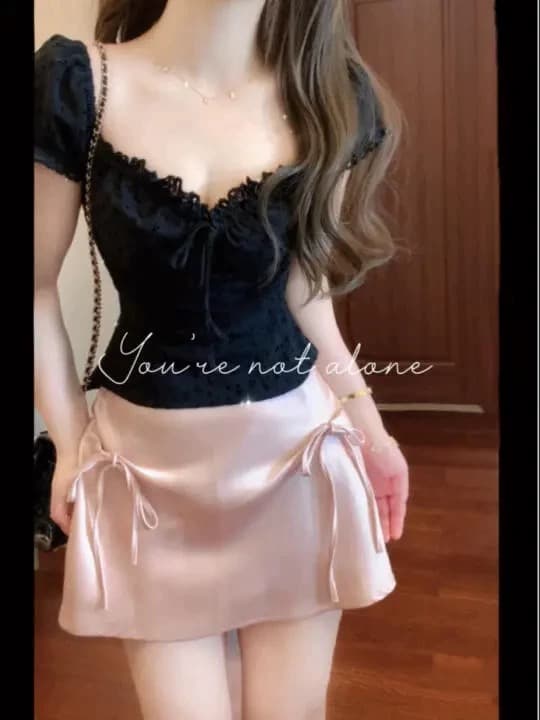 여름 드레스 코디 전체 집합 패션 핫걸 세트 로얄 자매 튀김 거리 의류 핑크색 미니 스커트 소금 부서 빛 요리 한 투피스 세트 상세 이미지 7