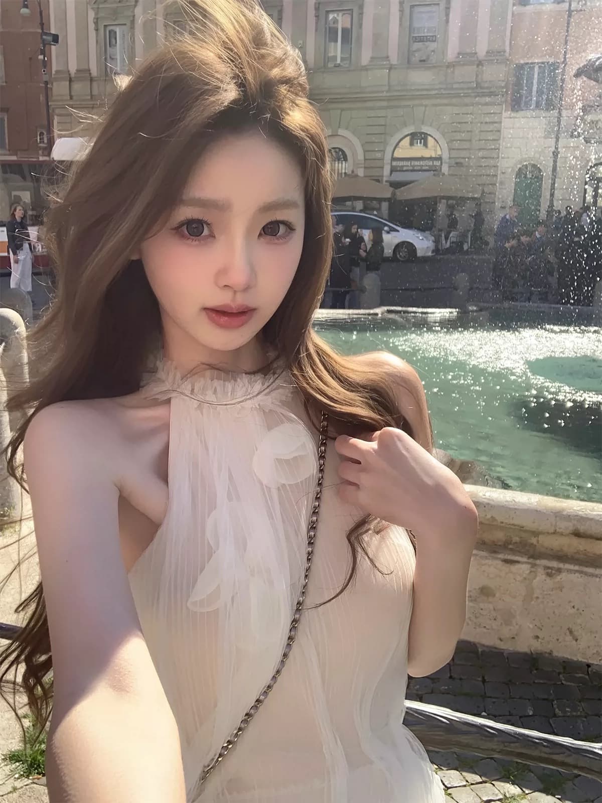 너 ~ 중 게으른 llanrome. 난파선 보물 둘 색상 똑똑한 3 차원 수공 꽃 망사 드레스 상세 이미지 6