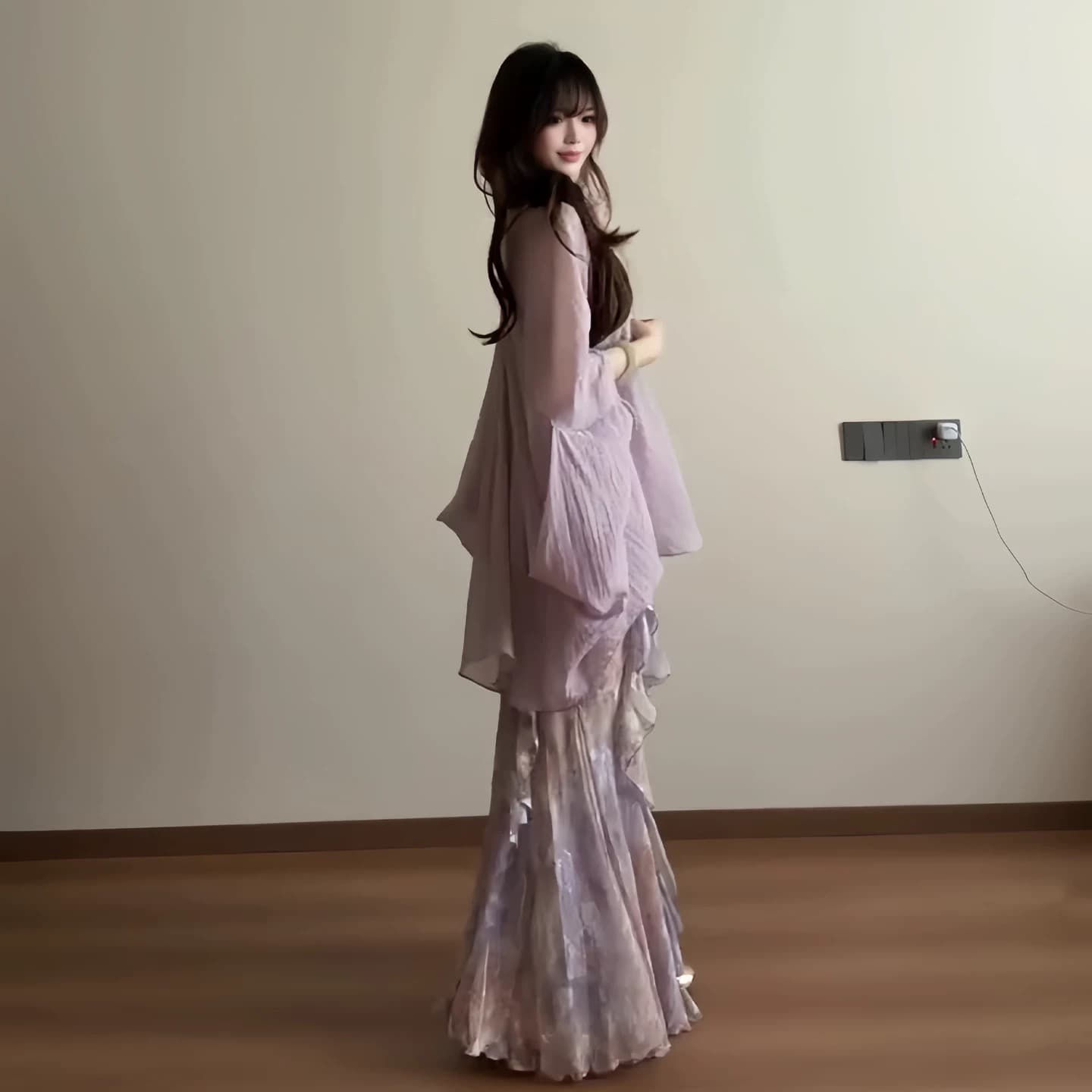solo 폭발 폭발 暮 시간 꽃 차오 헤일로 염색 꽃무늬 여성 드레스 프랑스식 자수 패치워크 오프숄더 슬립 롱 스커트 상세 이미지 8