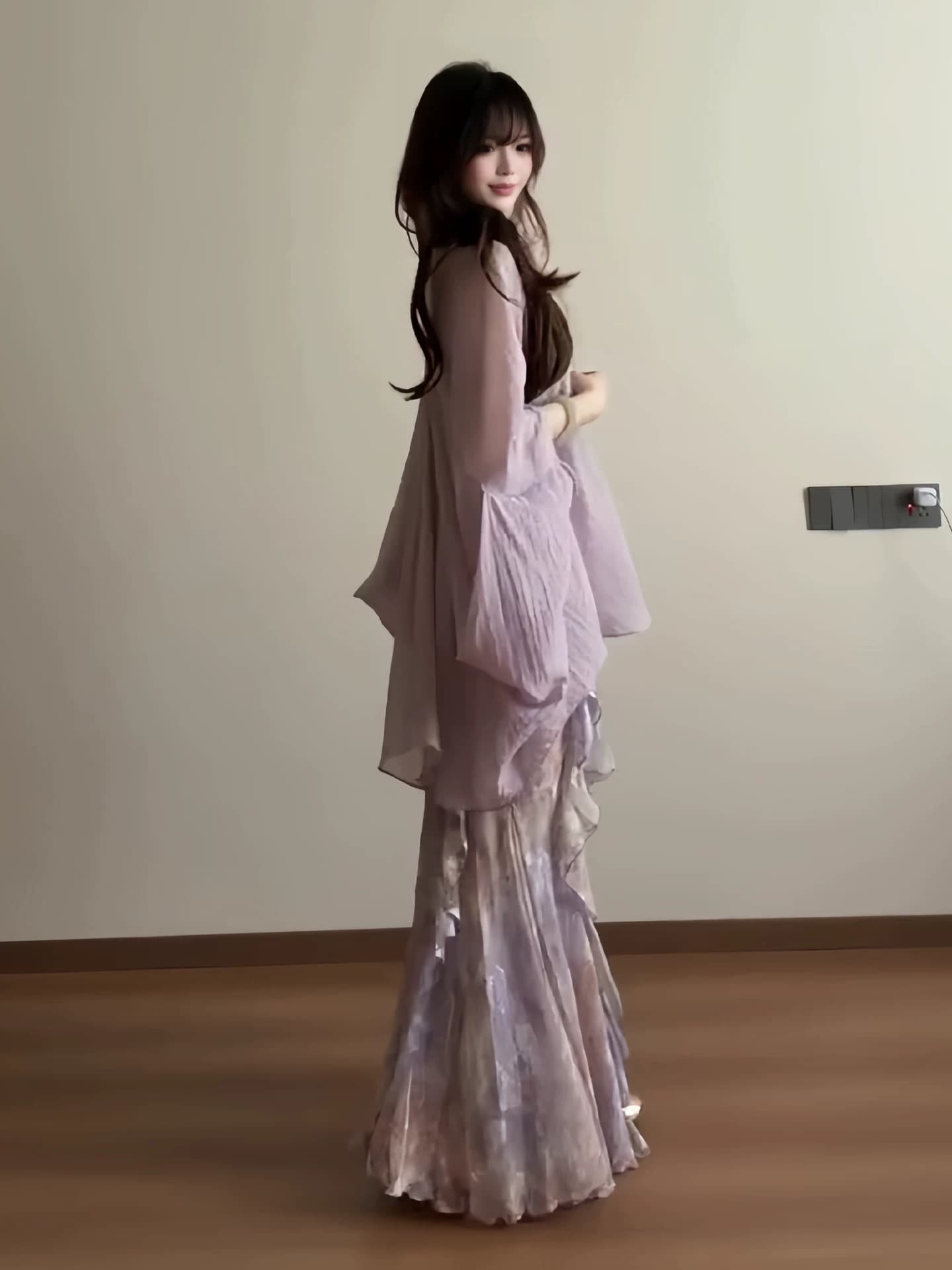 solo 폭발 폭발 暮 시간 꽃 차오 헤일로 염색 꽃무늬 여성 드레스 프랑스식 자수 패치워크 오프숄더 슬립 롱 스커트 상세 이미지 9