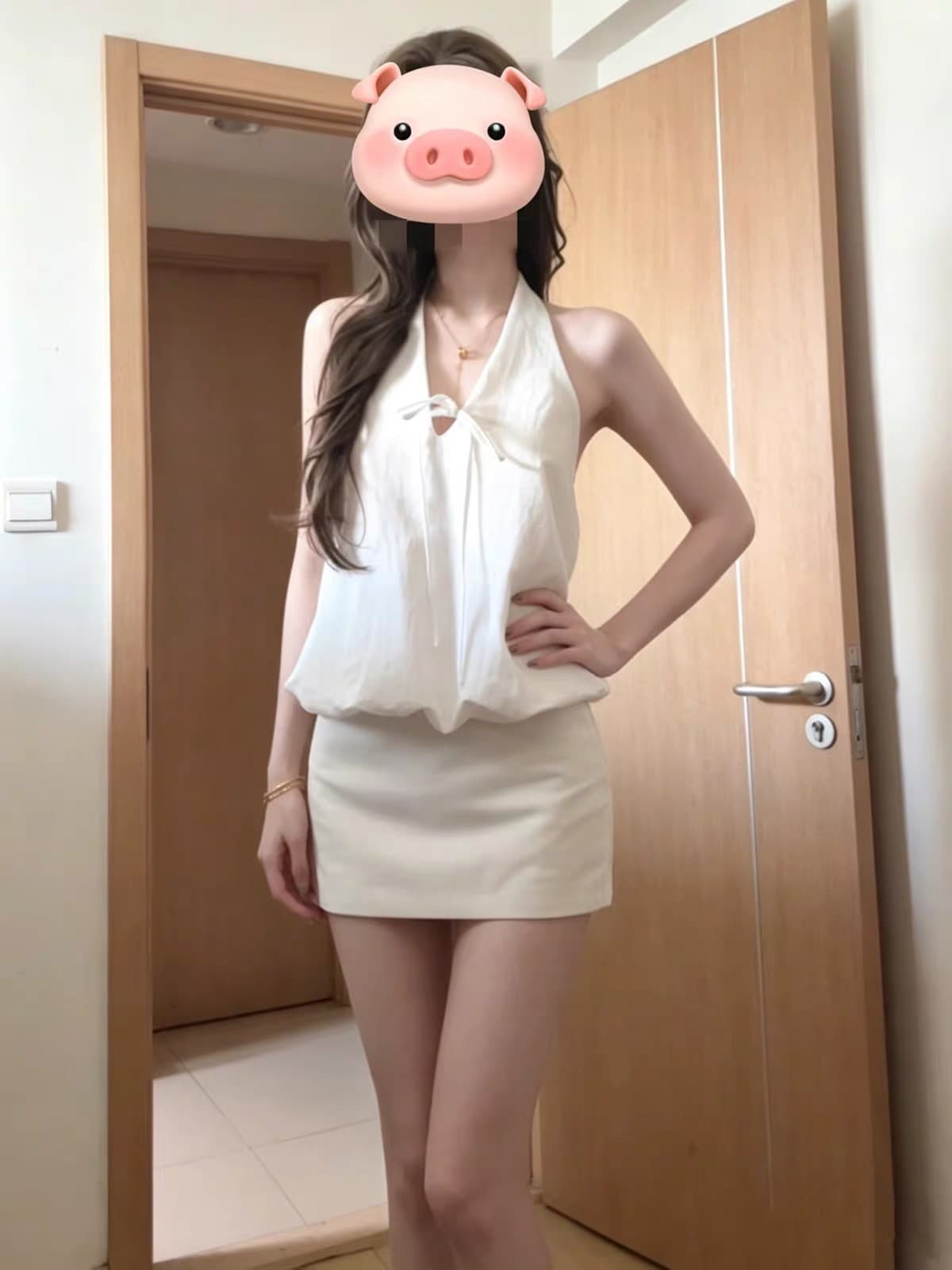 고유 한 아름다운 그레이트 통해보기 가져 가라. 전체 집합 2026 새로운 화이트 행침 목 맨위 여성 여름 타이트 스커트 치마 세트