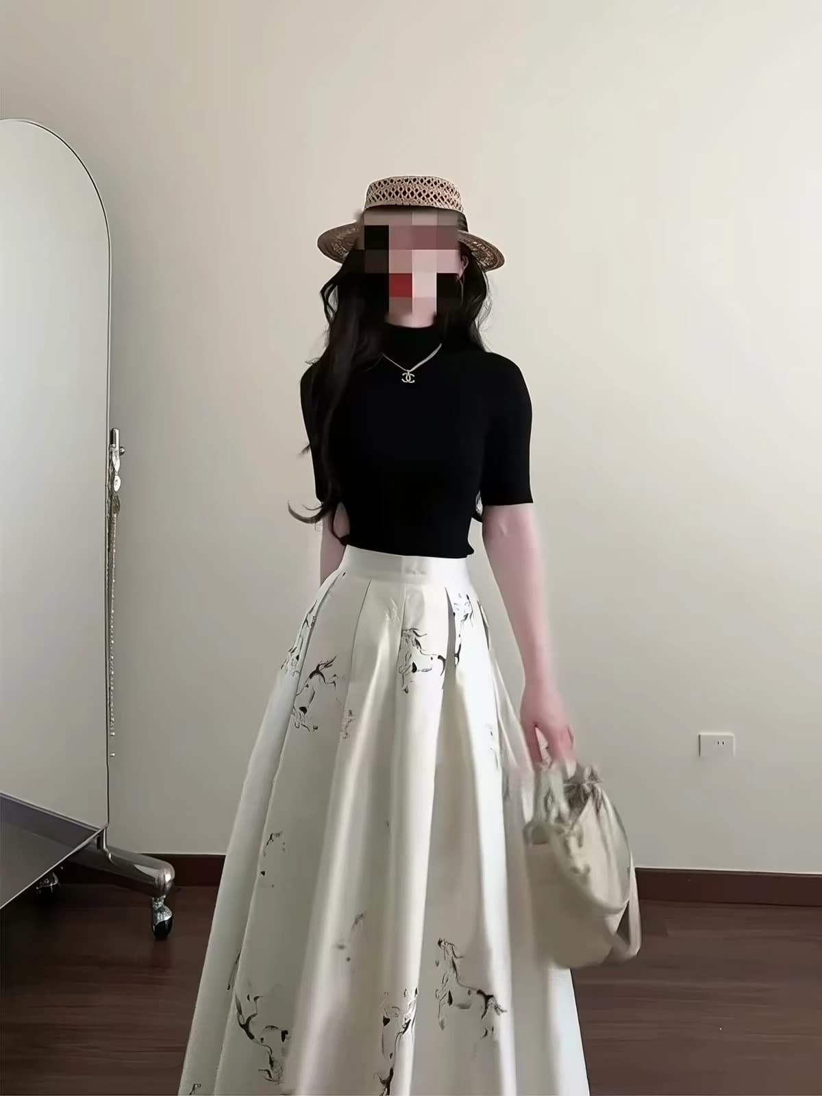 한 부서 고급 센스 착용 가져 가라. 전체 집합 부드러운 바람 고유 한 슈퍼 잘 생긴 맨위 반신 스커트 투피스 슈트 이미지 4