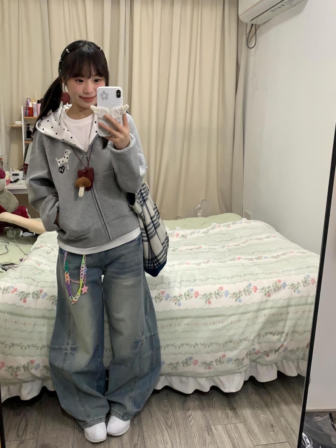 새로운 순면 원본 솜씨 모자 패치워크 도트 무늬 지퍼 양면 패치워크 도트 무늬 자수 상세 이미지 9