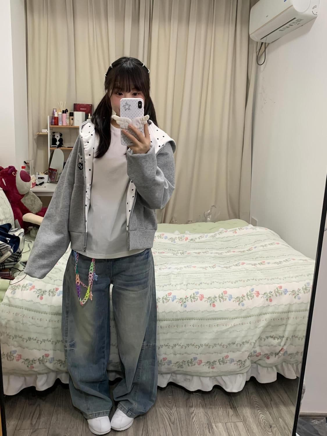 새로운 순면 원본 솜씨 모자 패치워크 도트 무늬 지퍼 양면 패치워크 도트 무늬 자수 상세 이미지 10