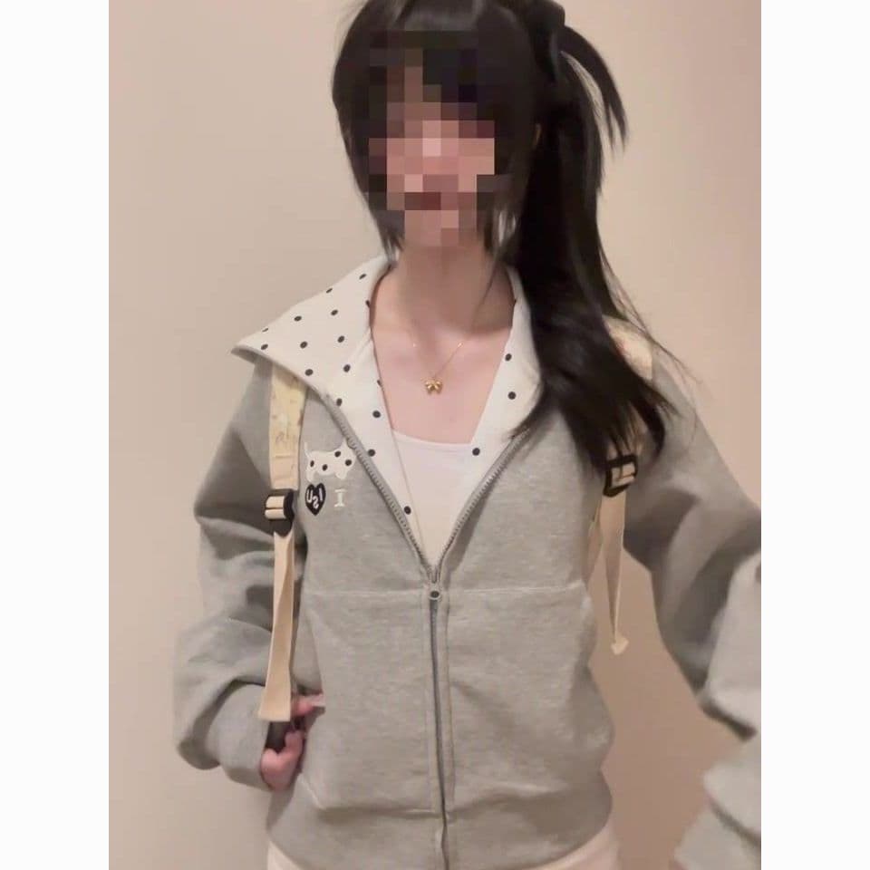 새로운 순면 원본 솜씨 모자 패치워크 도트 무늬 지퍼 양면 패치워크 도트 무늬 자수 상세 이미지 6