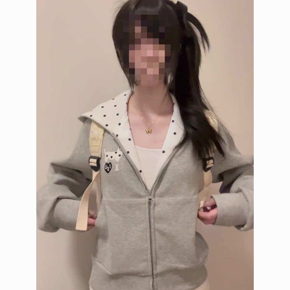 새로운 순면 원본 솜씨 모자 패치워크 도트 무늬 지퍼 양면 패치워크 도트 무늬 자수 상세 이미지 8