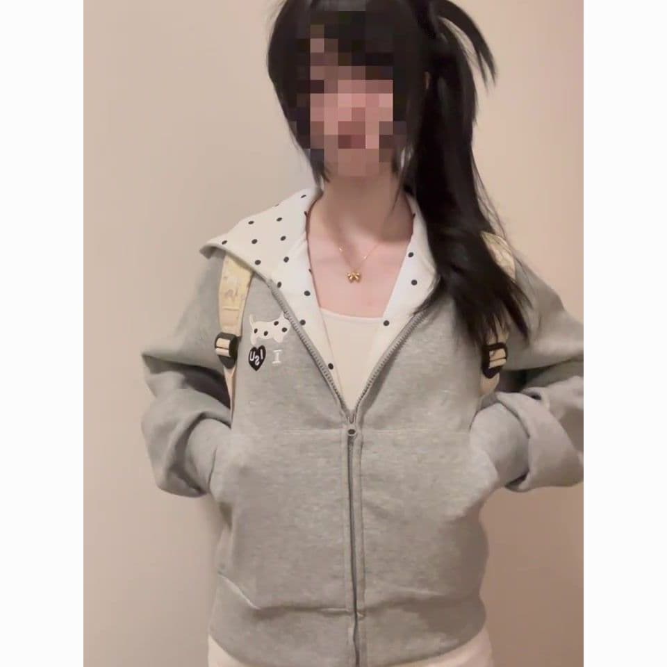 새로운 순면 원본 솜씨 모자 패치워크 도트 무늬 지퍼 양면 패치워크 도트 무늬 자수 상세 이미지 9