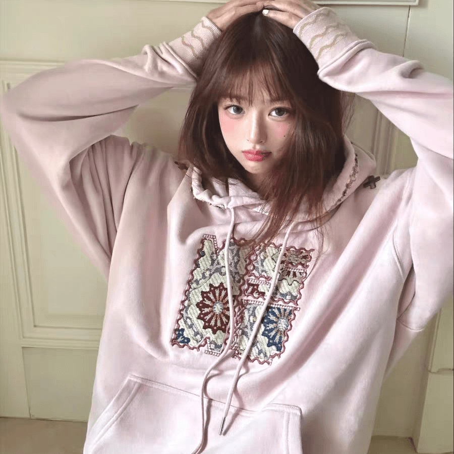 새로운 털이 있는 얇은 스타일 원본 솜씨 소매 구멍 압력 라인 작은 샤넬 스타일 자수 순면 상세 이미지 3