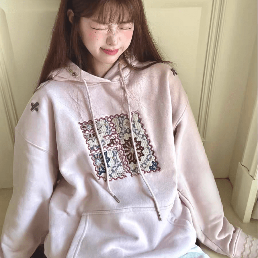 새로운 털이 있는 얇은 스타일 원본 솜씨 소매 구멍 압력 라인 작은 샤넬 스타일 자수 순면 상세 이미지 6