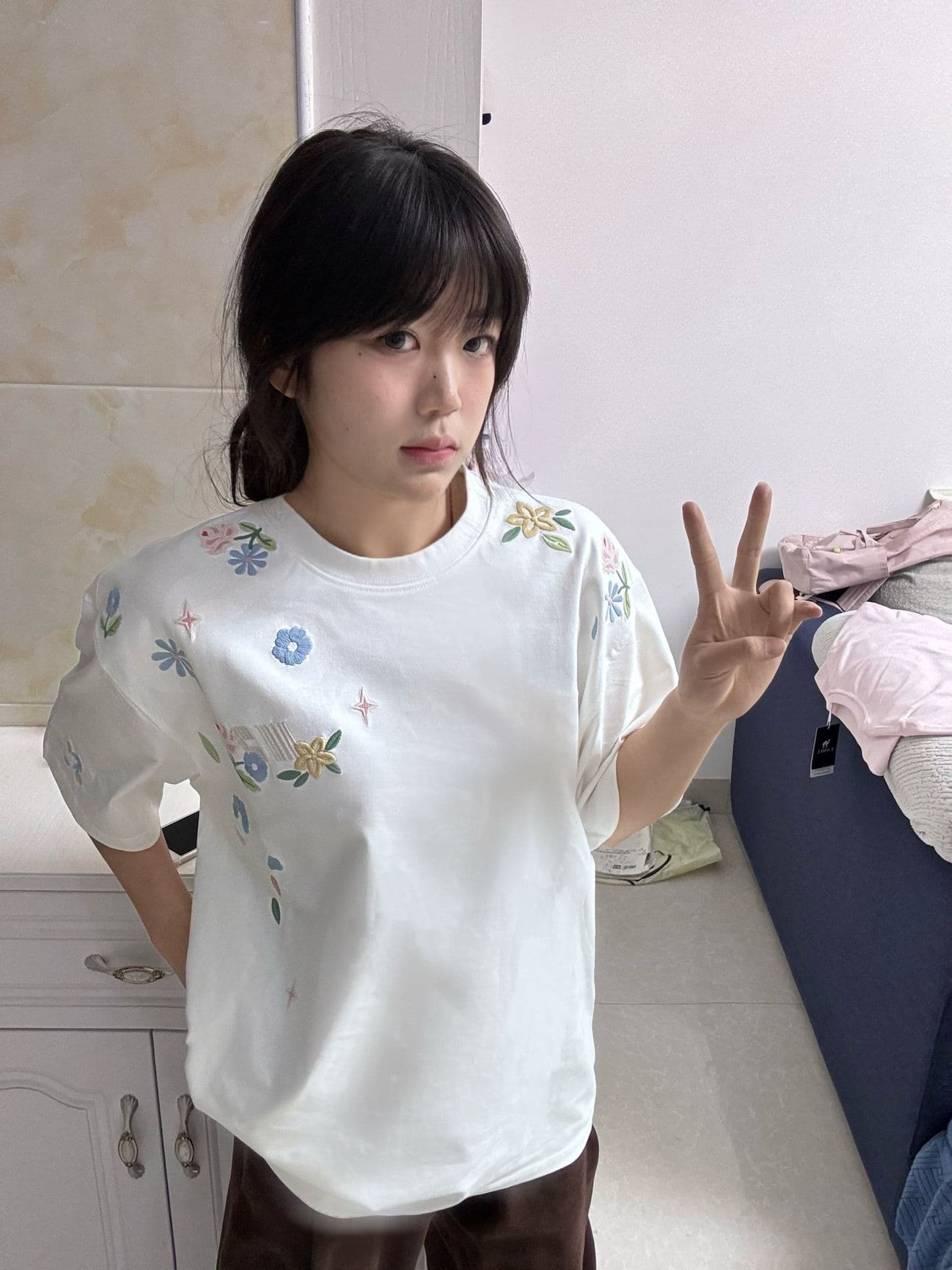 새로운 됐어. 개체 같은 단락 맞춤 원단 불 투수 있음 질감 전후 자수 네리 가게 천 상세 이미지 4