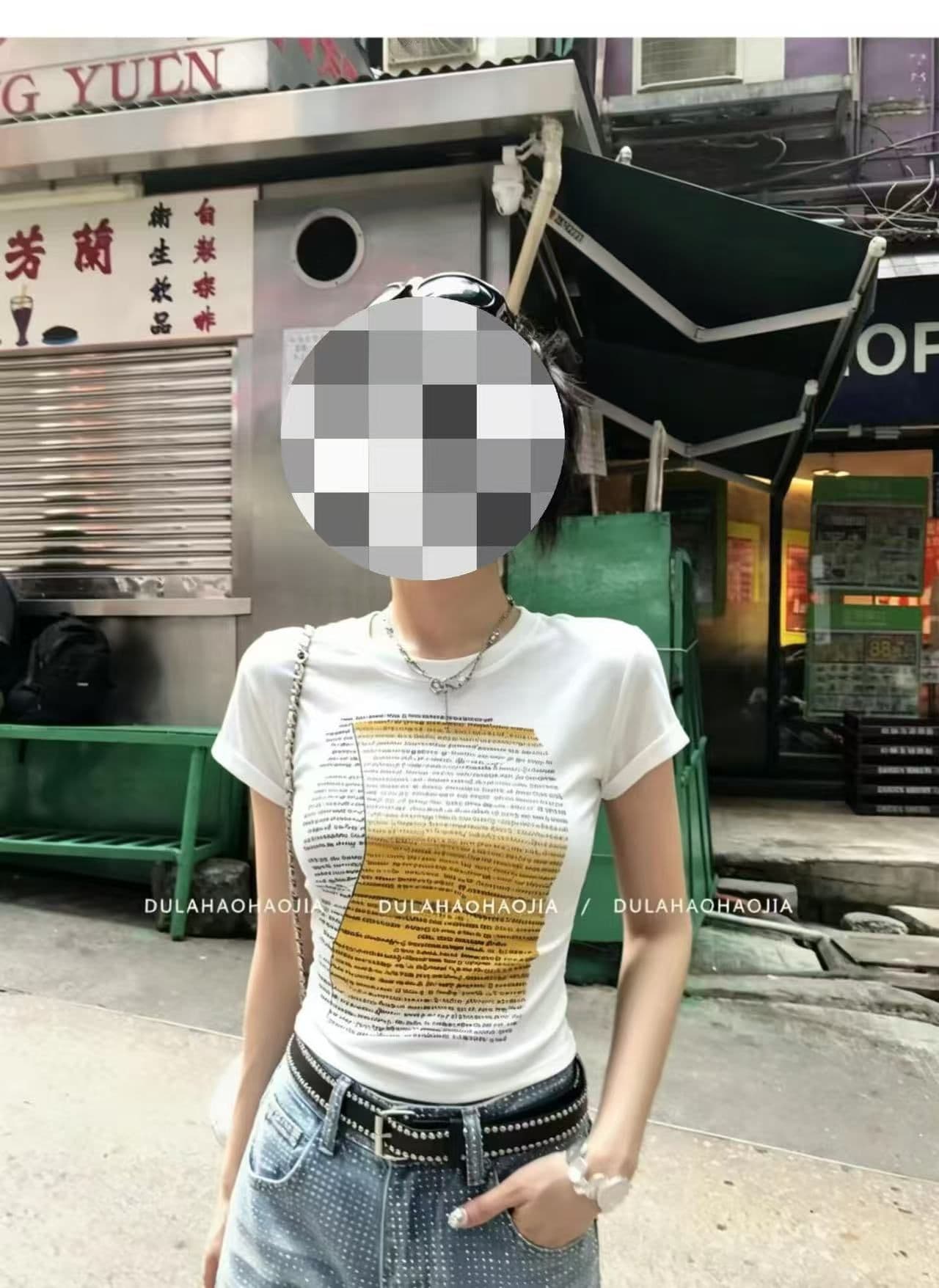 새로운 출처 생방송 품질 이후 패키지 칼라 높은 탄력성 몸매 가꾸기 알파벳 프린트 상세 이미지 2
