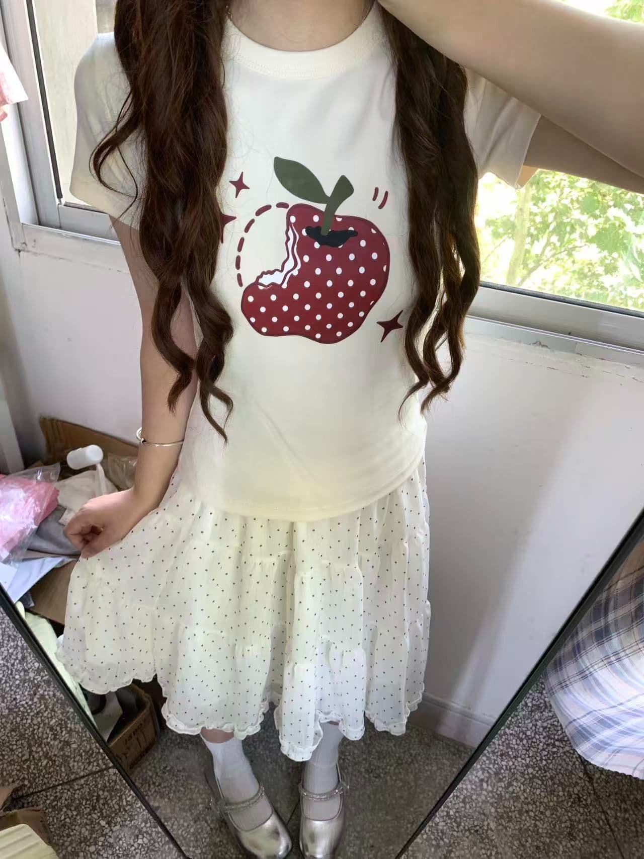 새로운 출처 생방송 품질 높은 탄력성 몸매 가꾸기 애플 프린트 상세 이미지 4