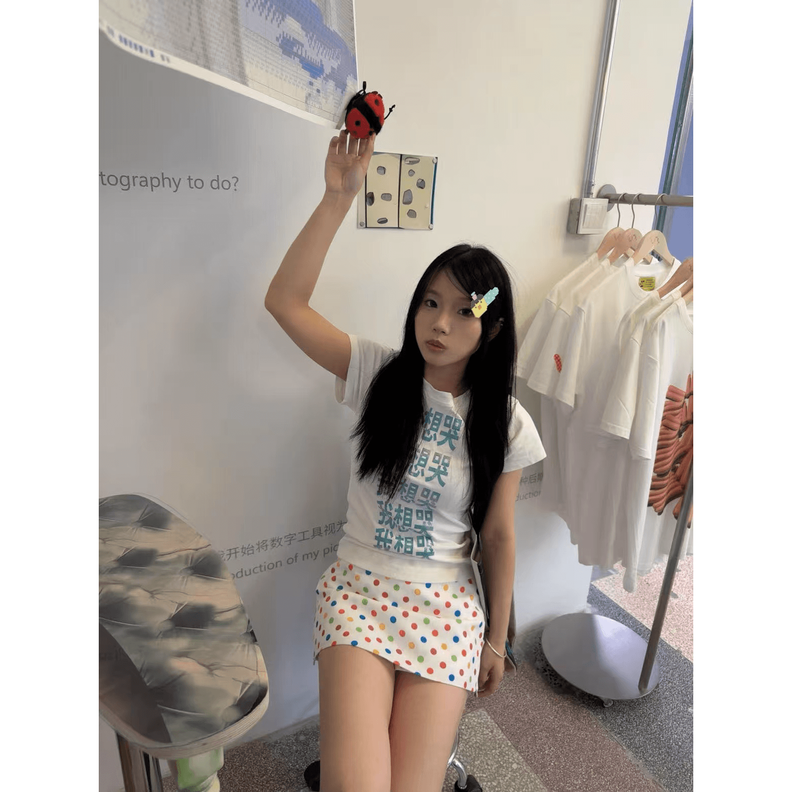 새로운 생방송 품질 이후 패키지 칼라 높은 탄력성 몸매 가꾸기 티셔츠 이미지 5