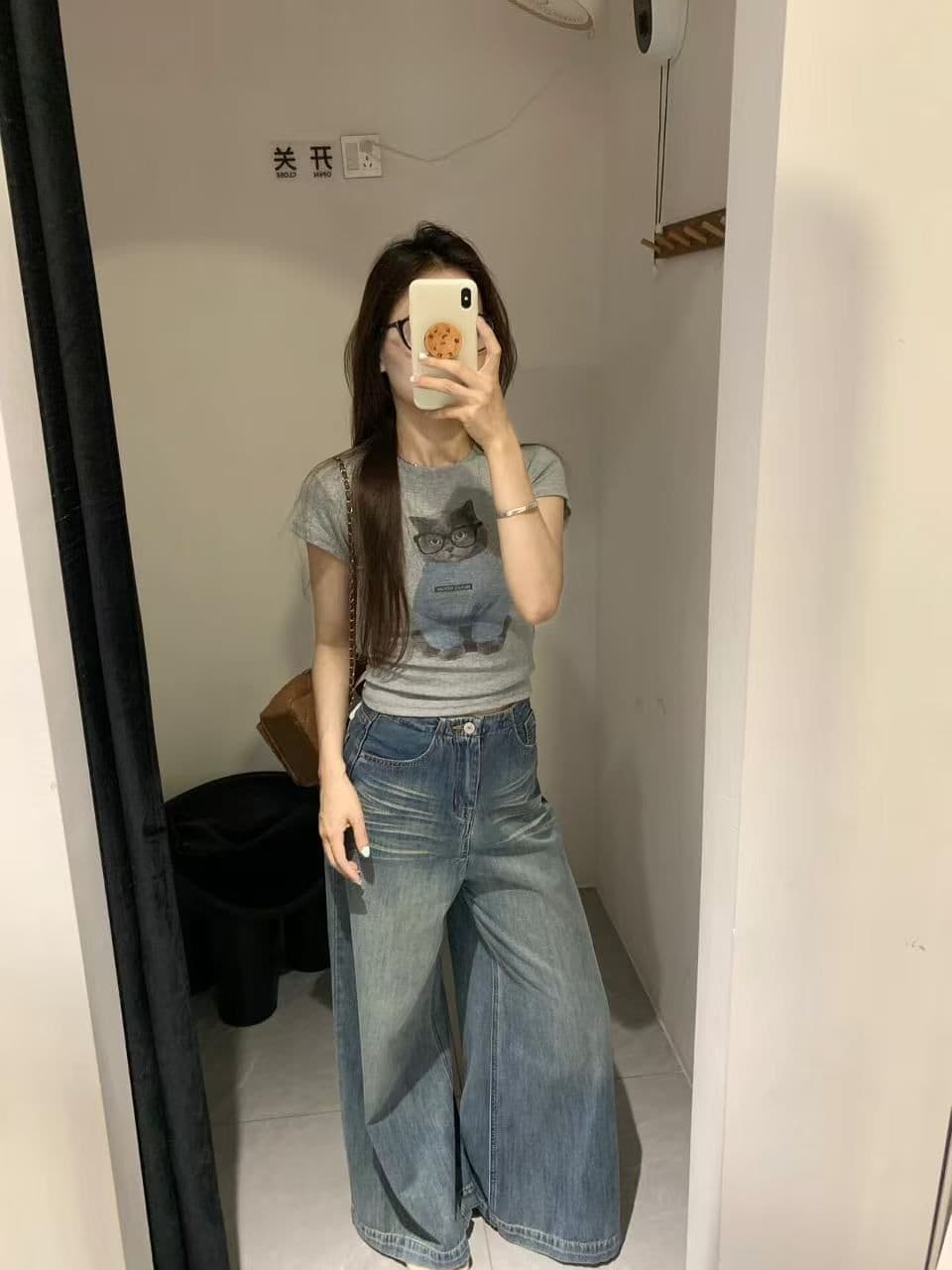 새로운 출처 생방송 품질 이후 패키지 칼라 높은 탄력성 몸매 가꾸기 고양이 프린트 상세 이미지 4