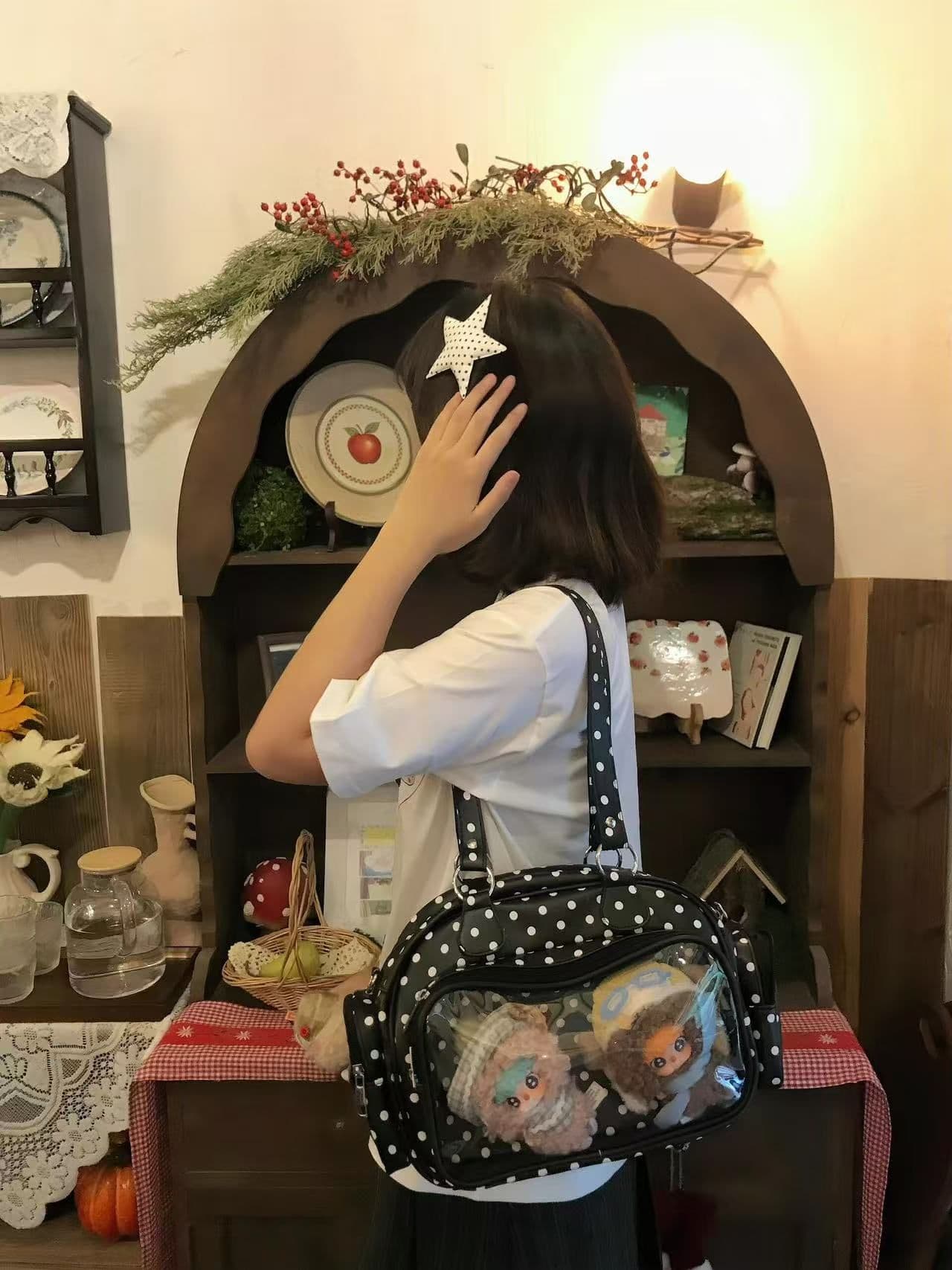 새로운 생방송 품질 이후 패키지 칼라 반팔 티셔츠 만화 소녀 프린트 이미지 4