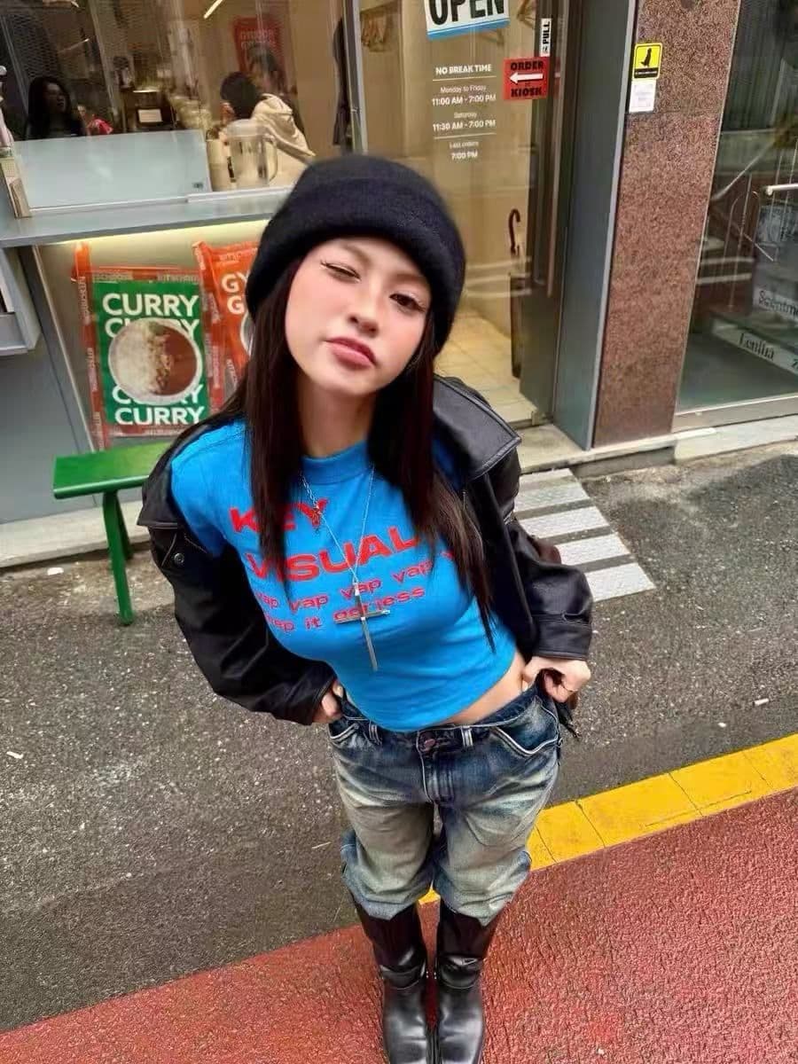 새로운 출처 생방송 품질 이후 패키지 칼라 높은 탄력성 몸매 가꾸기 알파벳 프린트 상세 이미지 3