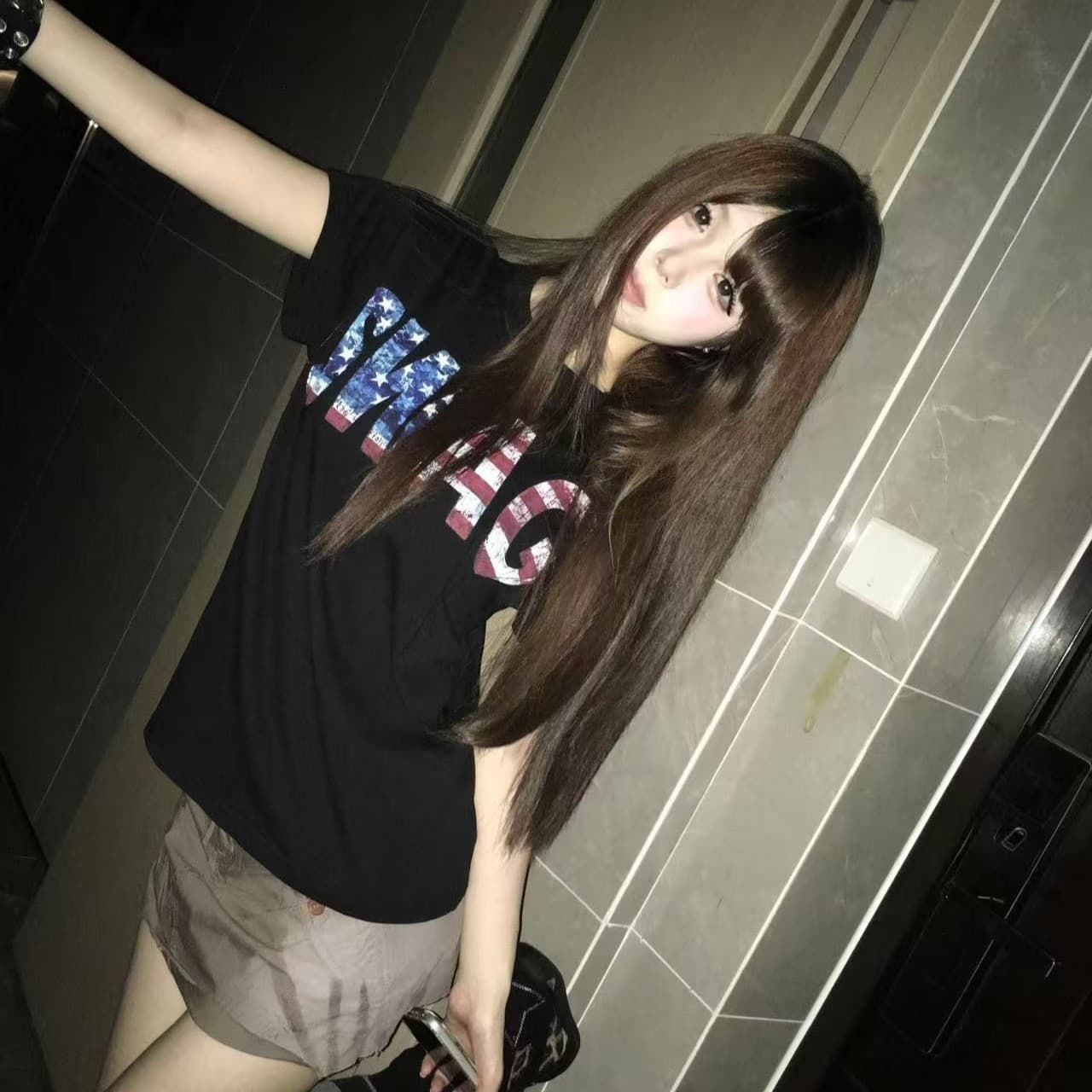 새로운 출처 생방송 품질 이후 패키지 칼라 신축성 몸매 가꾸기 알파벳 프린트 이미지 5