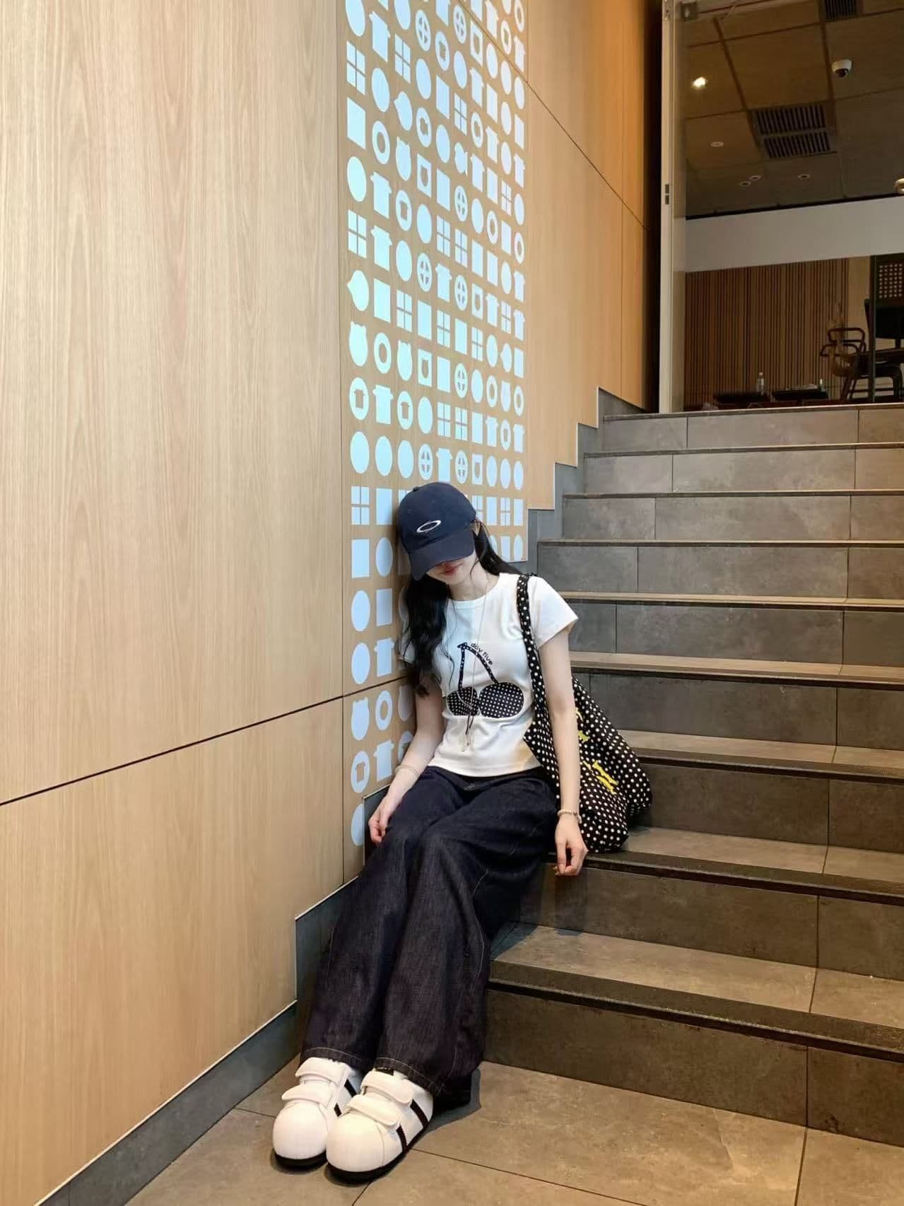 새로운 출처 생방송 품질 이후 패키지 칼라 높은 탄력성 몸매 가꾸기 도트 무늬 체리 이미지 2