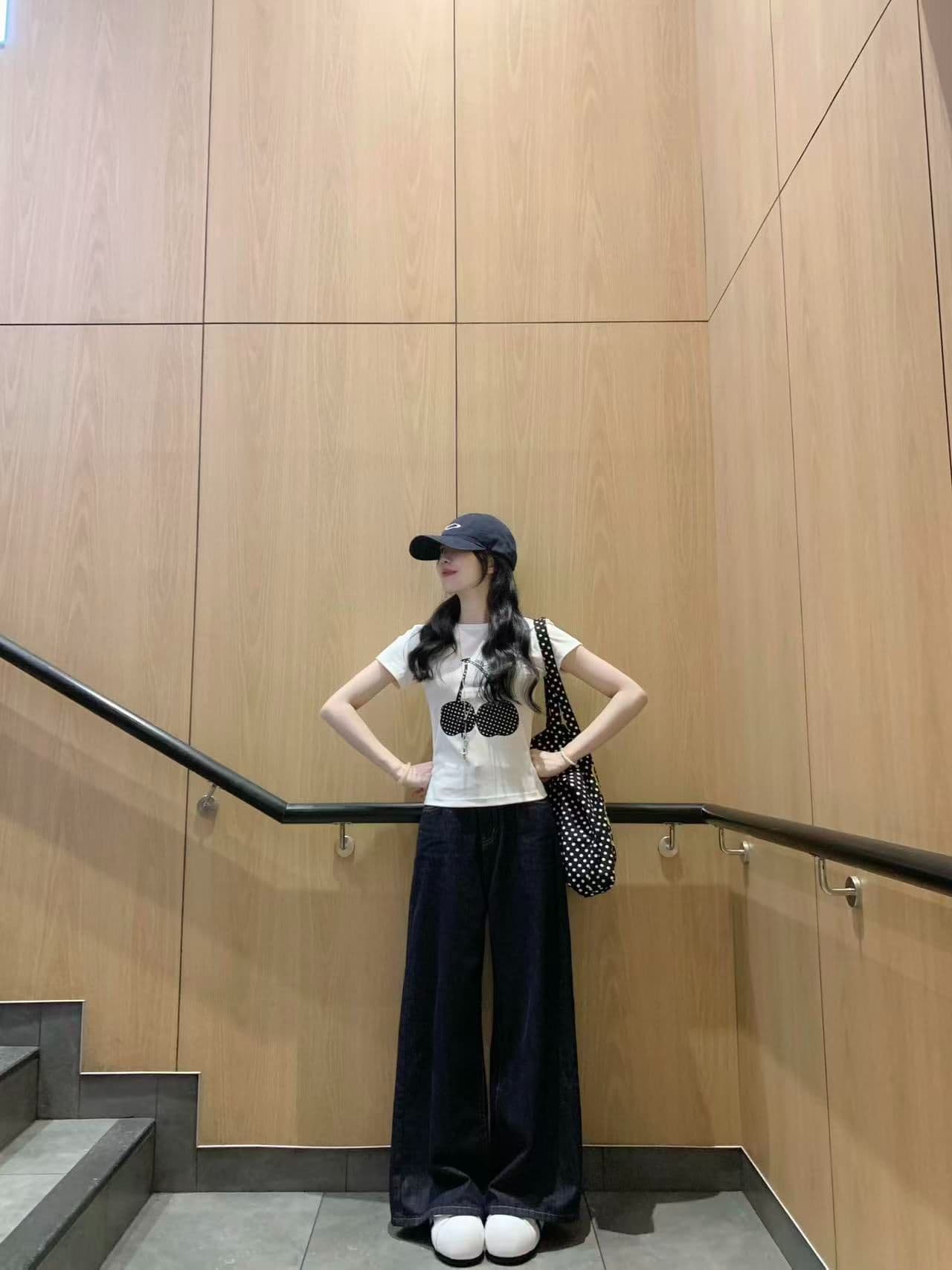 새로운 출처 생방송 품질 이후 패키지 칼라 높은 탄력성 몸매 가꾸기 도트 무늬 체리 이미지 3