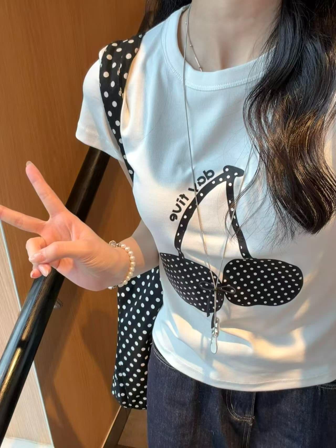 새로운 출처 생방송 품질 이후 패키지 칼라 높은 탄력성 몸매 가꾸기 도트 무늬 체리 상세 이미지 8