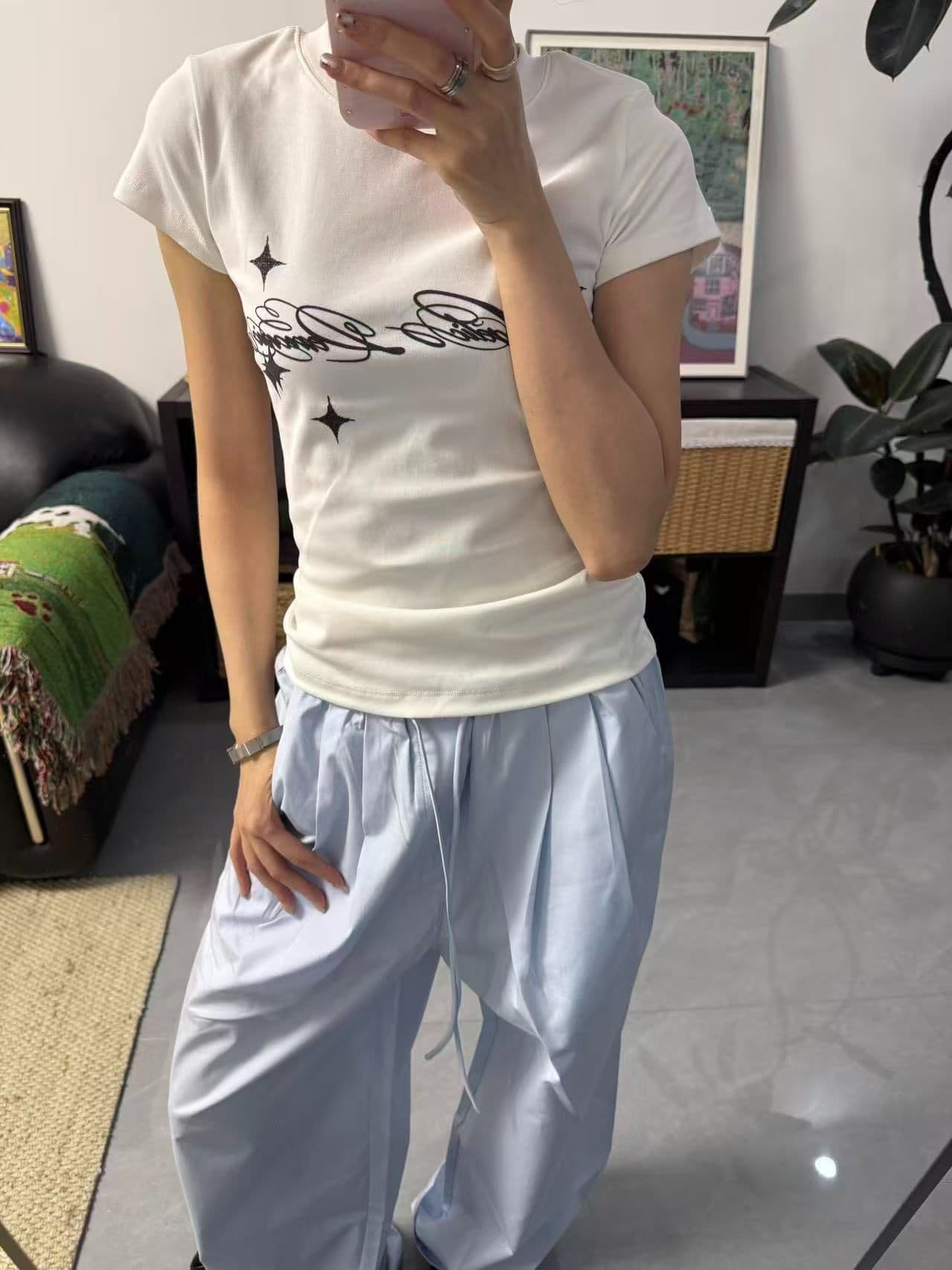 새로운 출처 생방송 품질 이후 패키지 칼라 높은 탄력성 몸매 가꾸기 알파벳 프린트