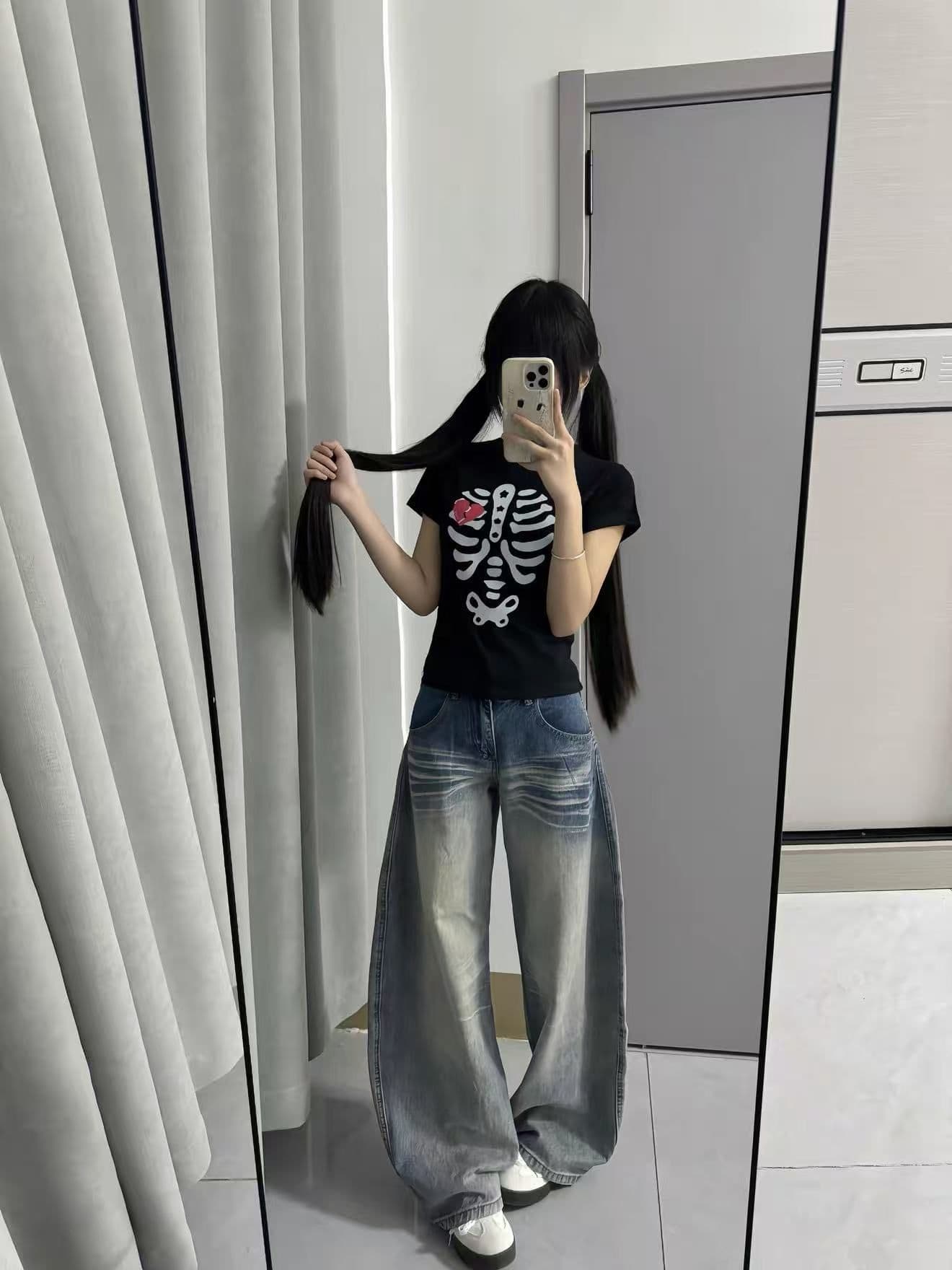 새로운 출처 생방송 품질 이후 패키지 칼라 신축성 몸매 가꾸기 뼈 프린트 이미지 2