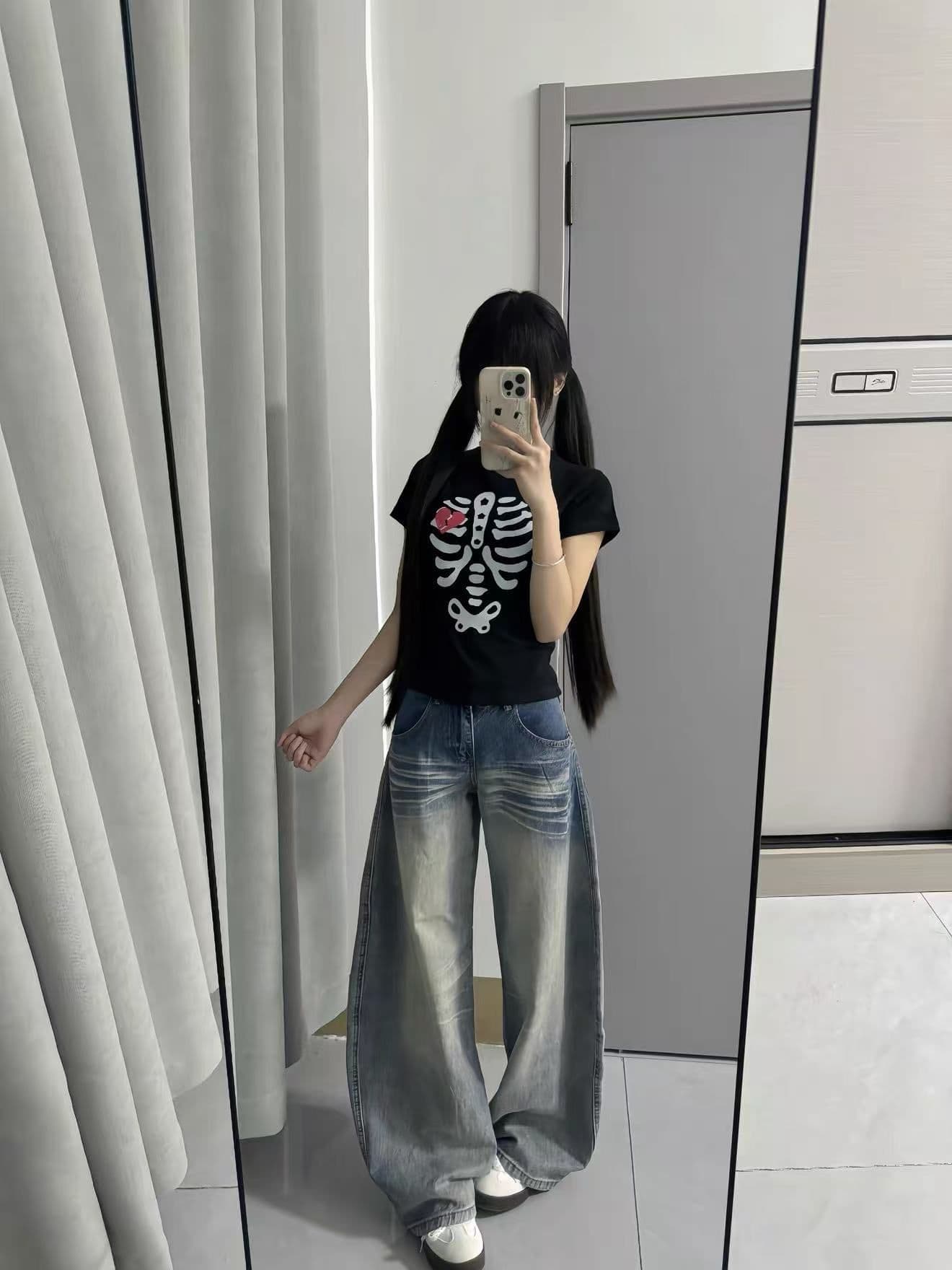 새로운 출처 생방송 품질 이후 패키지 칼라 신축성 몸매 가꾸기 뼈 프린트 상세 이미지 5