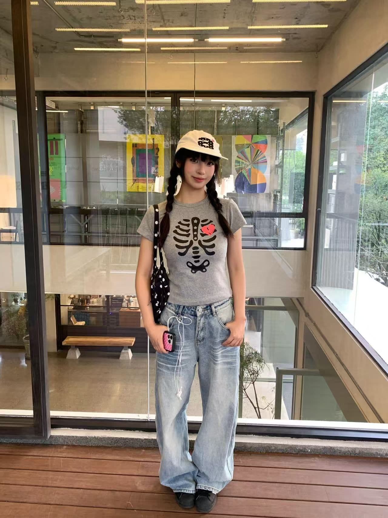새로운 출처 생방송 품질 이후 패키지 칼라 신축성 몸매 가꾸기 뼈 프린트 상세 이미지 6