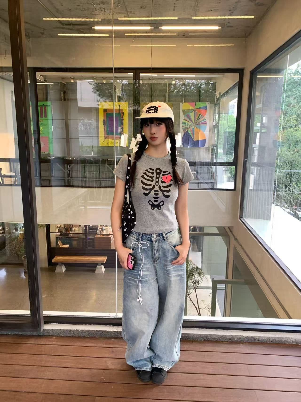 새로운 출처 생방송 품질 이후 패키지 칼라 신축성 몸매 가꾸기 뼈 프린트 상세 이미지 8