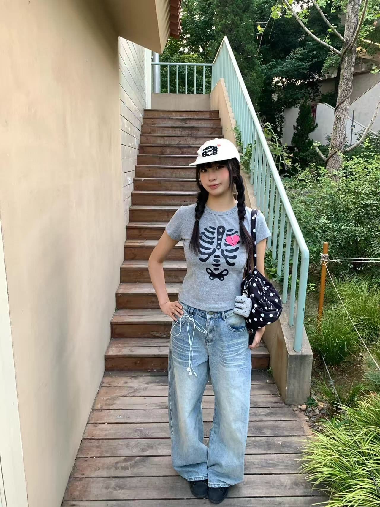 새로운 출처 생방송 품질 이후 패키지 칼라 신축성 몸매 가꾸기 뼈 프린트 상세 이미지 9
