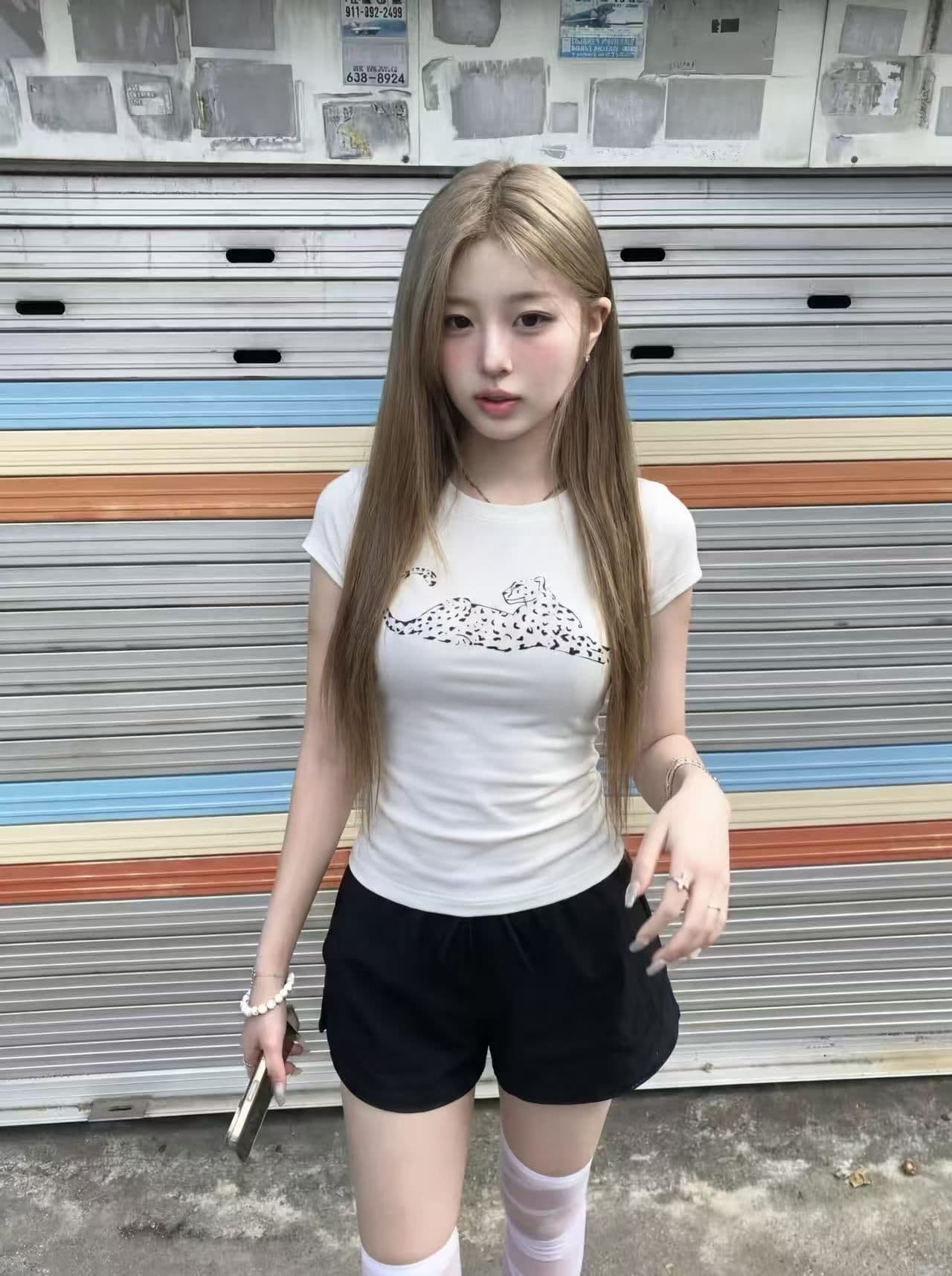새로운 출처 생방송 품질 이후 패키지 칼라 신축성 몸매 가꾸기 표범 프린트