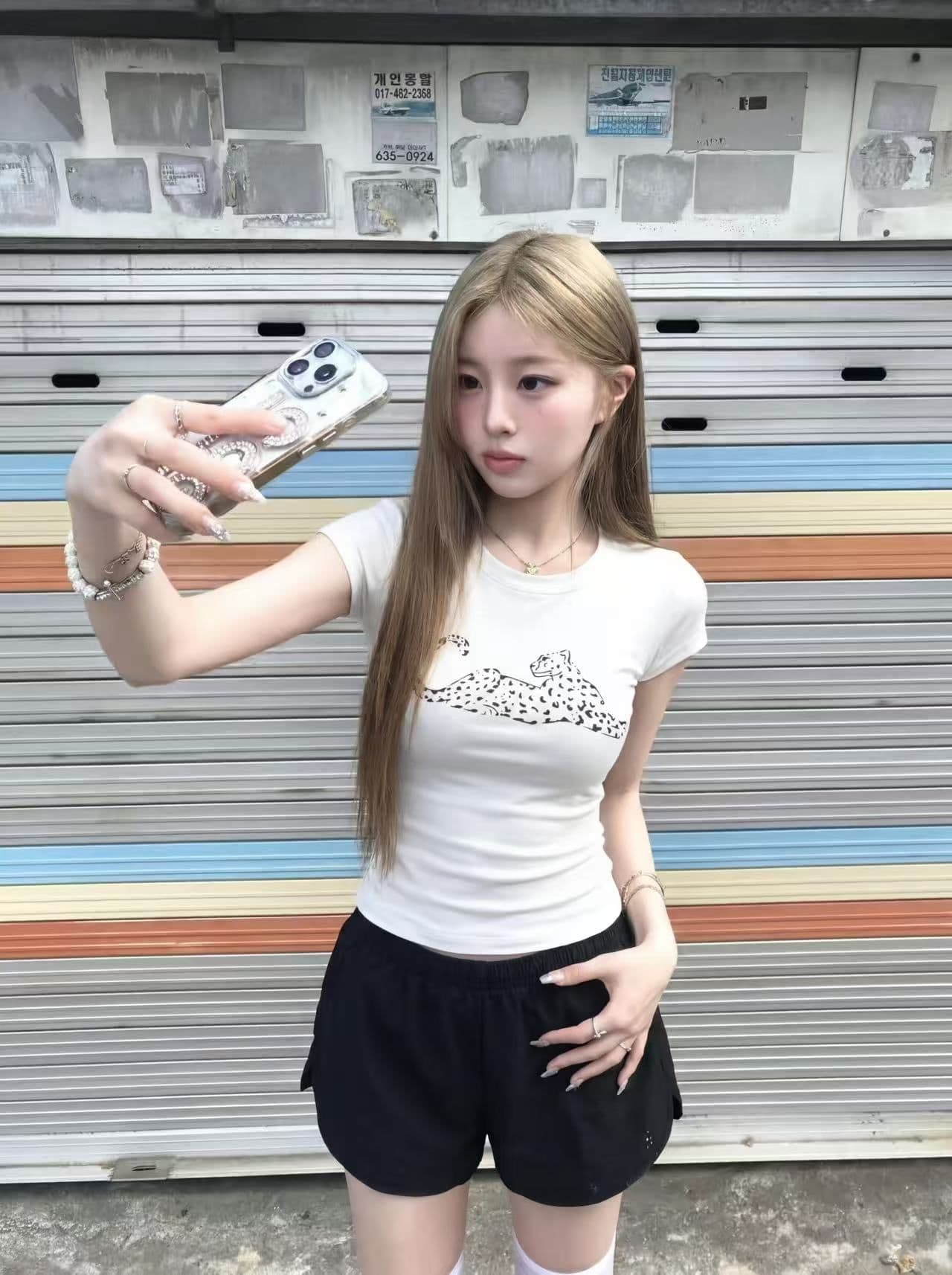 새로운 출처 생방송 품질 이후 패키지 칼라 신축성 몸매 가꾸기 표범 프린트 상세 이미지 3