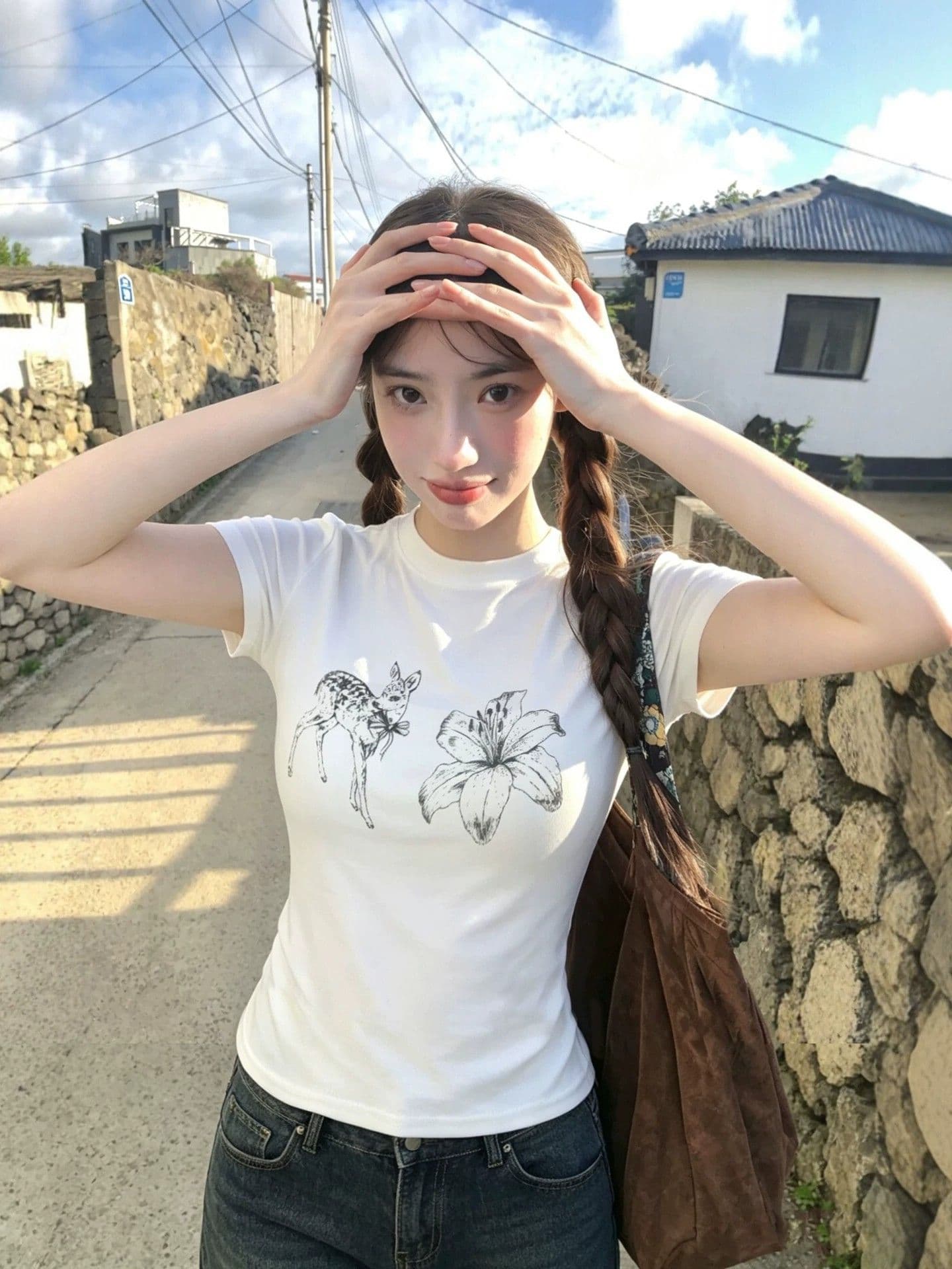 새로운 출처 생방송 품질 이후 패키지 칼라 높은 탄력성 몸매 가꾸기 작은 사슴 프린트