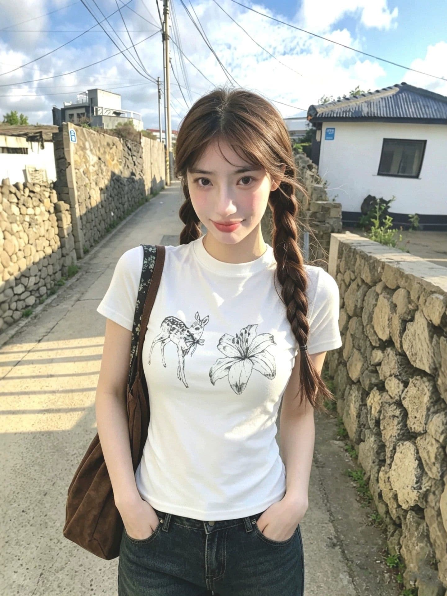 새로운 출처 생방송 품질 이후 패키지 칼라 높은 탄력성 몸매 가꾸기 작은 사슴 프린트 이미지 4