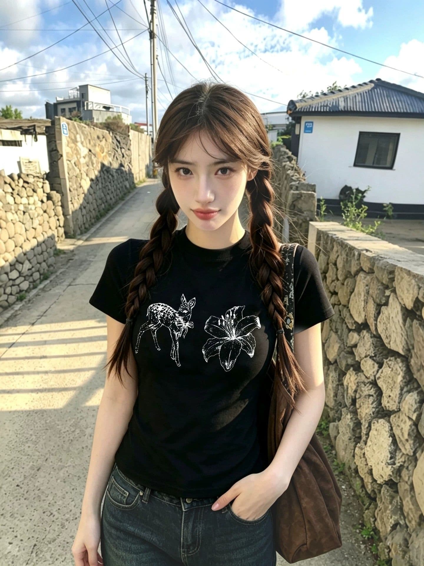 새로운 출처 생방송 품질 이후 패키지 칼라 높은 탄력성 몸매 가꾸기 작은 사슴 프린트 상세 이미지 3
