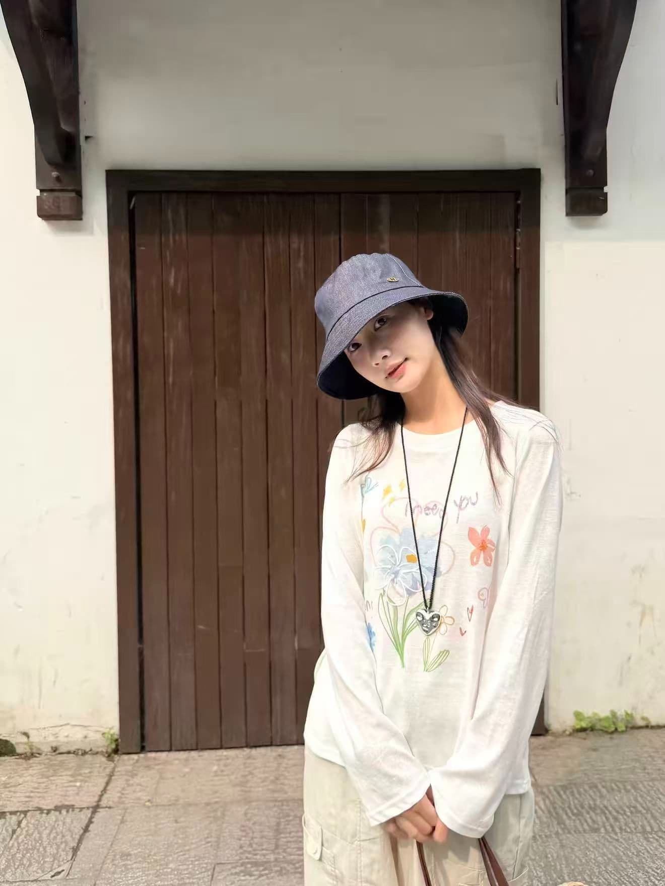 새로운 출처 생방송 품질 긴팔 태양 보호 셔츠 기본 셔츠 꽃 프린트 상세 이미지 2