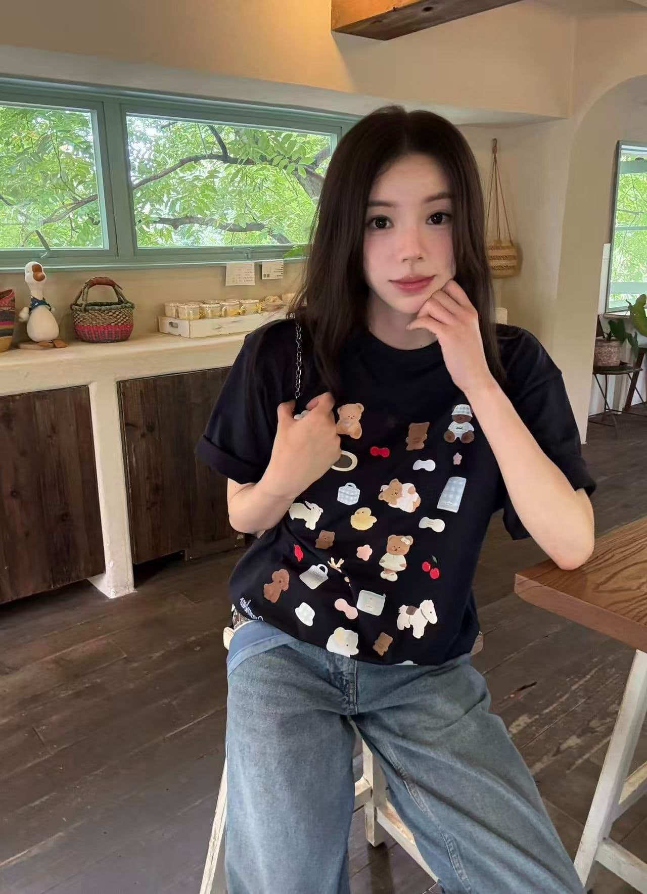새로운 출처 생방송 품질 이후 패키지 칼라 티셔츠 만화 프린트 맨위