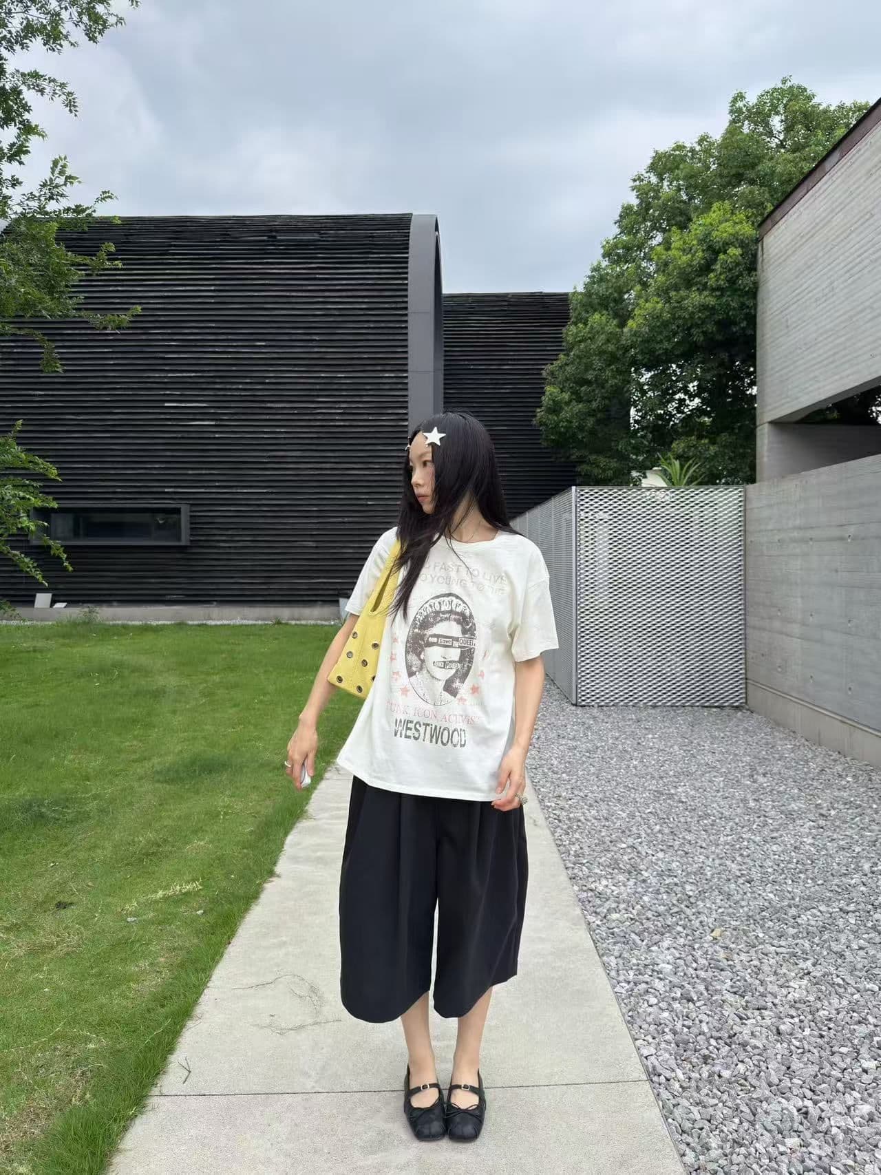 새로운 출처 생방송 품질 이후 패키지 칼라 티셔츠 유럽과 미국 초상화 프린트 상세 이미지 4