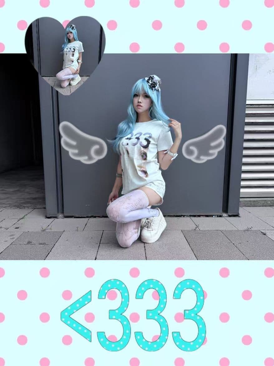 새로운 출처 생방송 품질 반팔 긍정적 인 어깨 티셔츠 눈 프린트 이미지 2