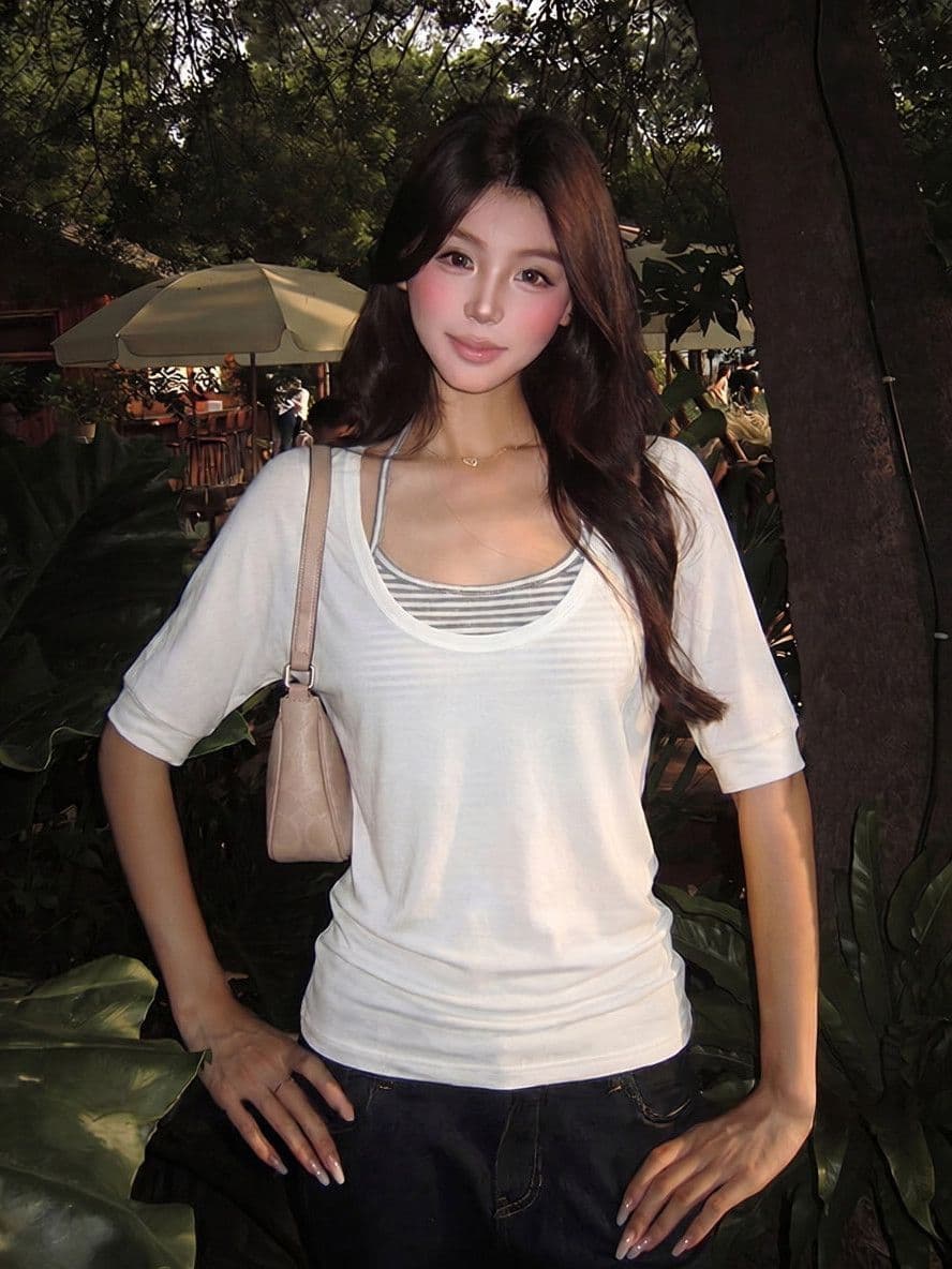 새로운 블라우스 슬립 마이크로 ~을 통해 자외선 차단 블라우스 투피스 세트 이미지 2