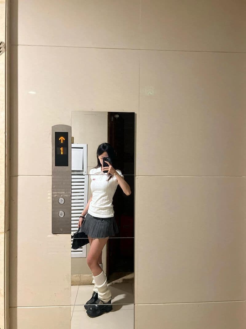 새로운 원본 원단 자수 배색 POLO 칼라 반팔 티셔츠 여성 몸매 가꾸기 맨위 이미지 4