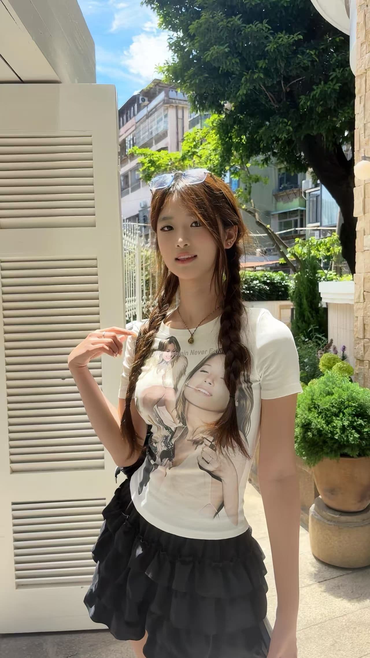 새로운 출처 생방송 품질 이후 패키지 칼라 높은 탄력성 몸매 가꾸기 초상화 프린트 상세 이미지 2