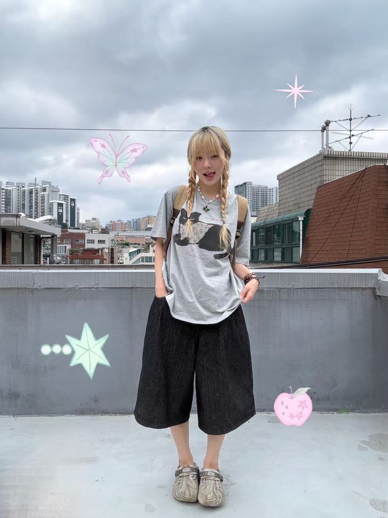 새로운 출처 생방송 품질 이후 패키지 칼라 티셔츠 고양이 프린트 맨위 이미지 2
